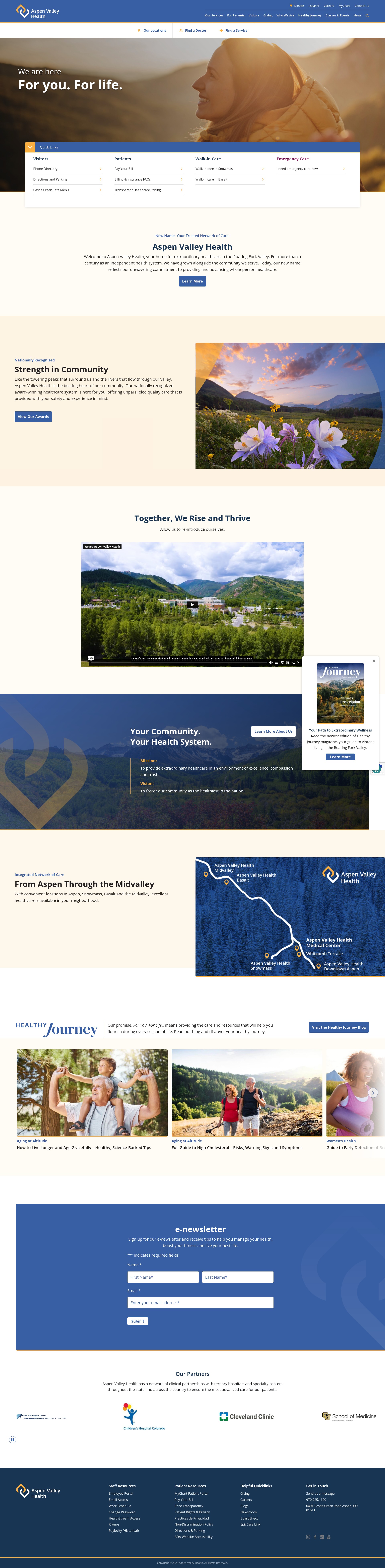 Screenshot of aspenvalleyhealth.org