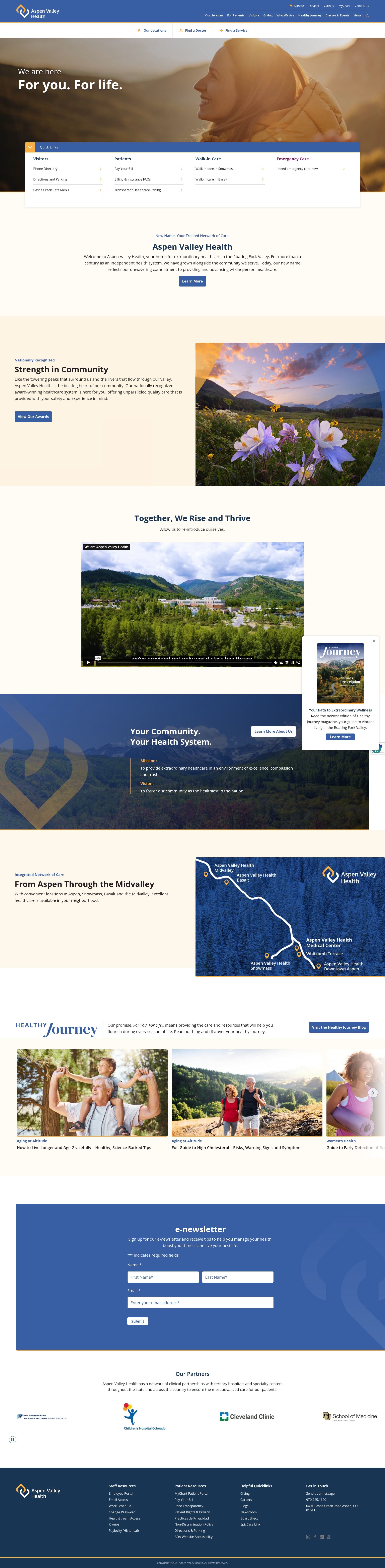Screenshot of aspenvalleyhospital.org