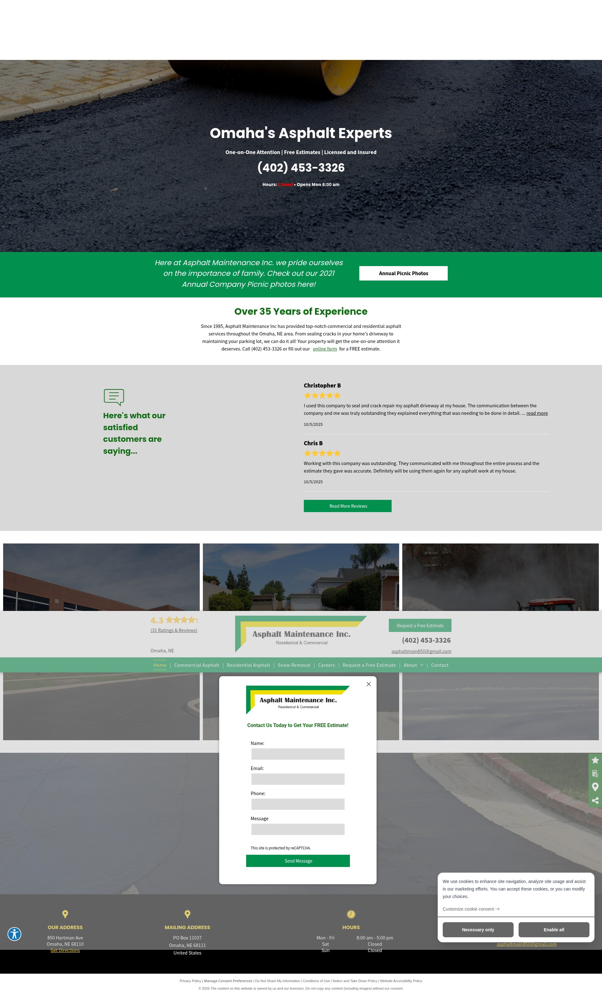 Screenshot of asphaltmaintenanceincorporated.com