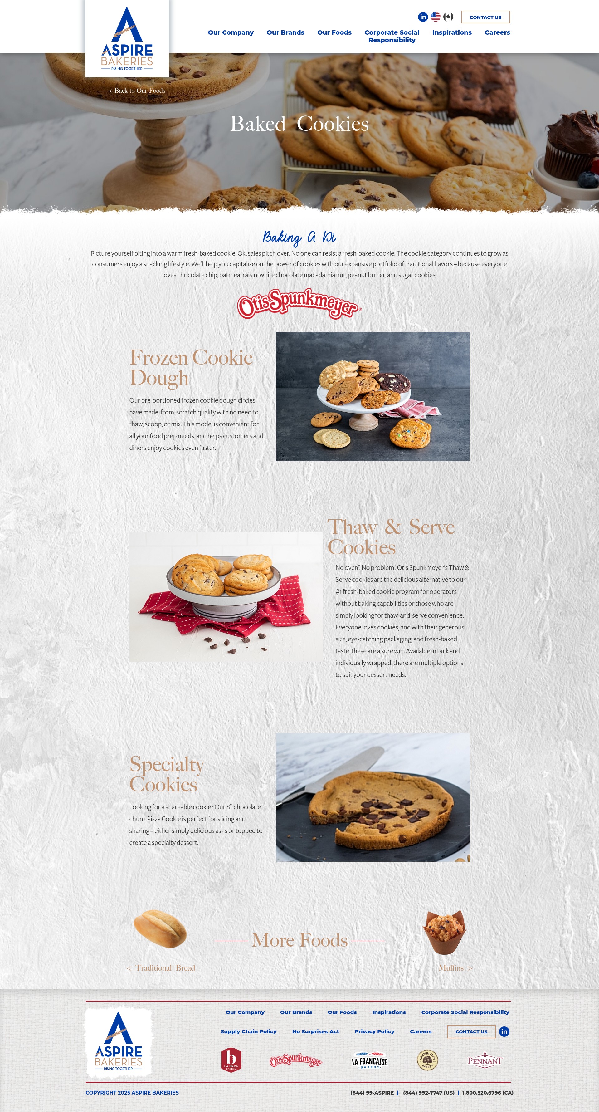 Screenshot of aspirebakeries.com