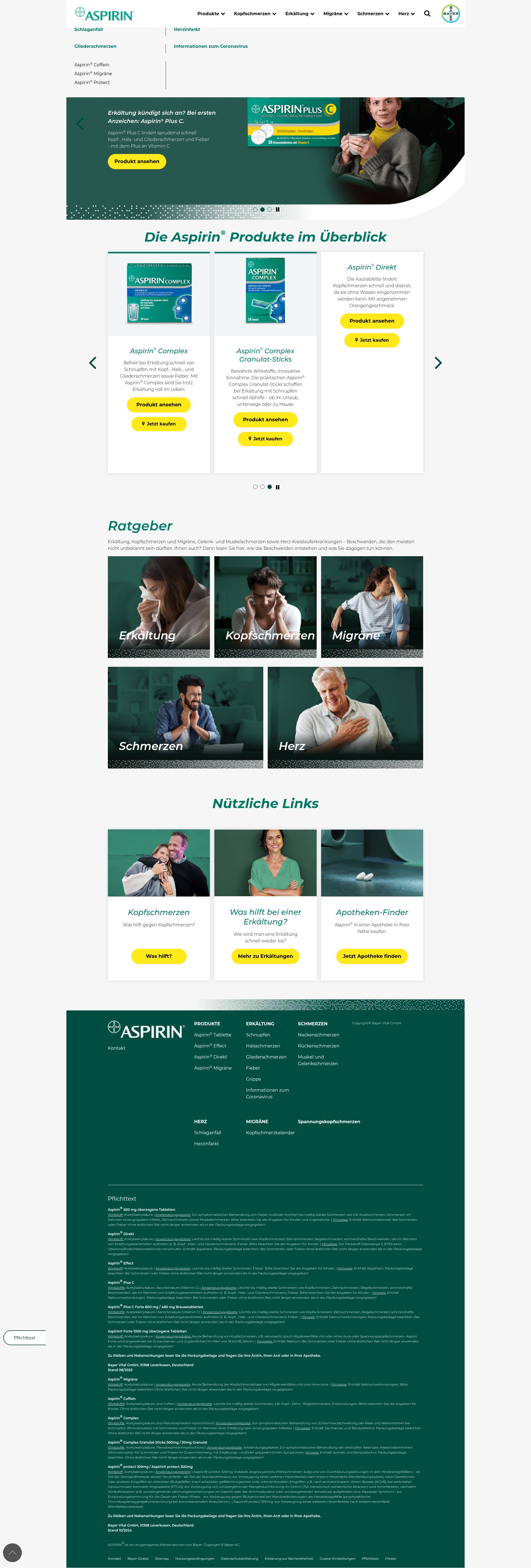 Screenshot of aspirin.de