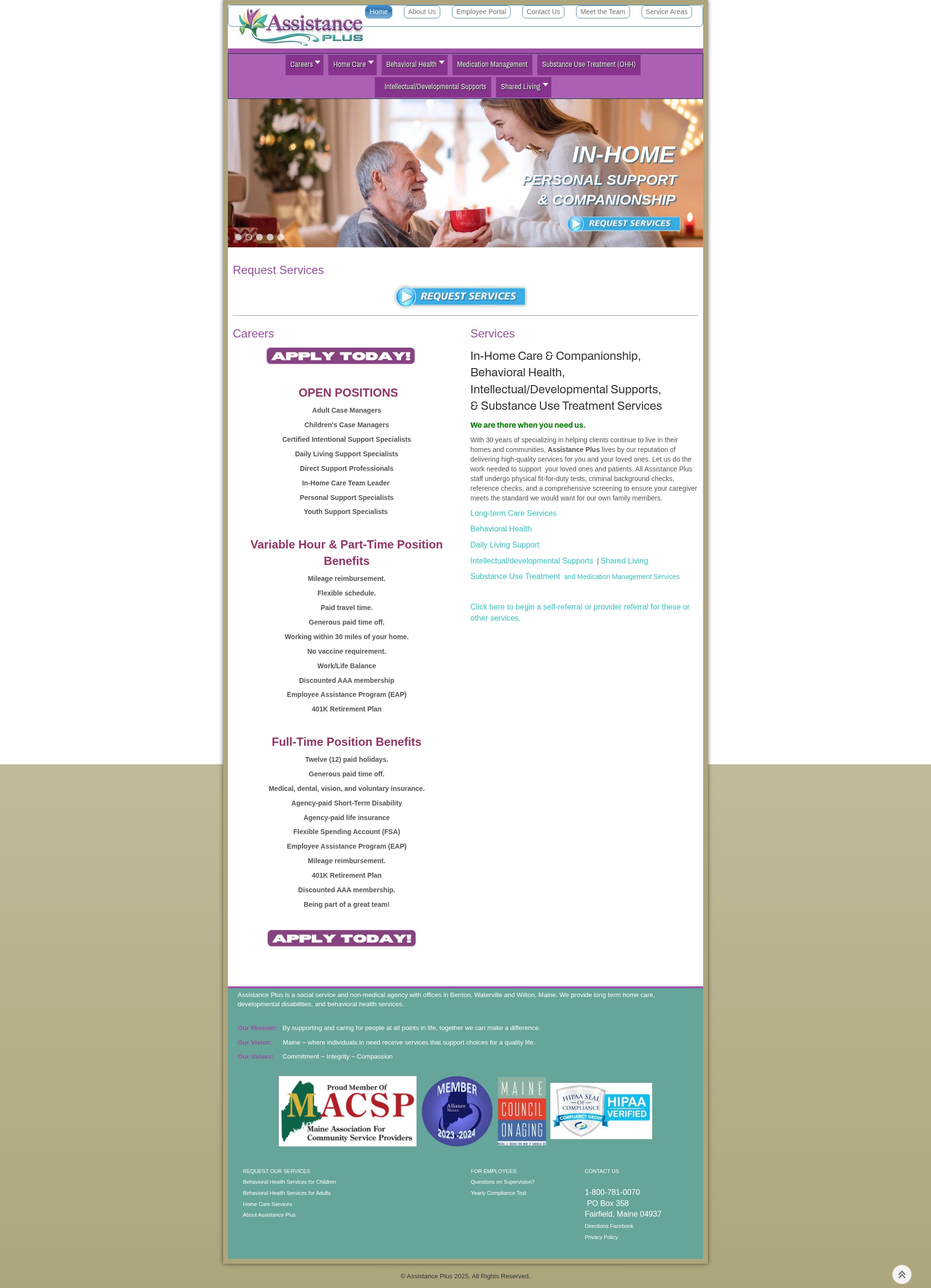 Screenshot of assistanceplus.com