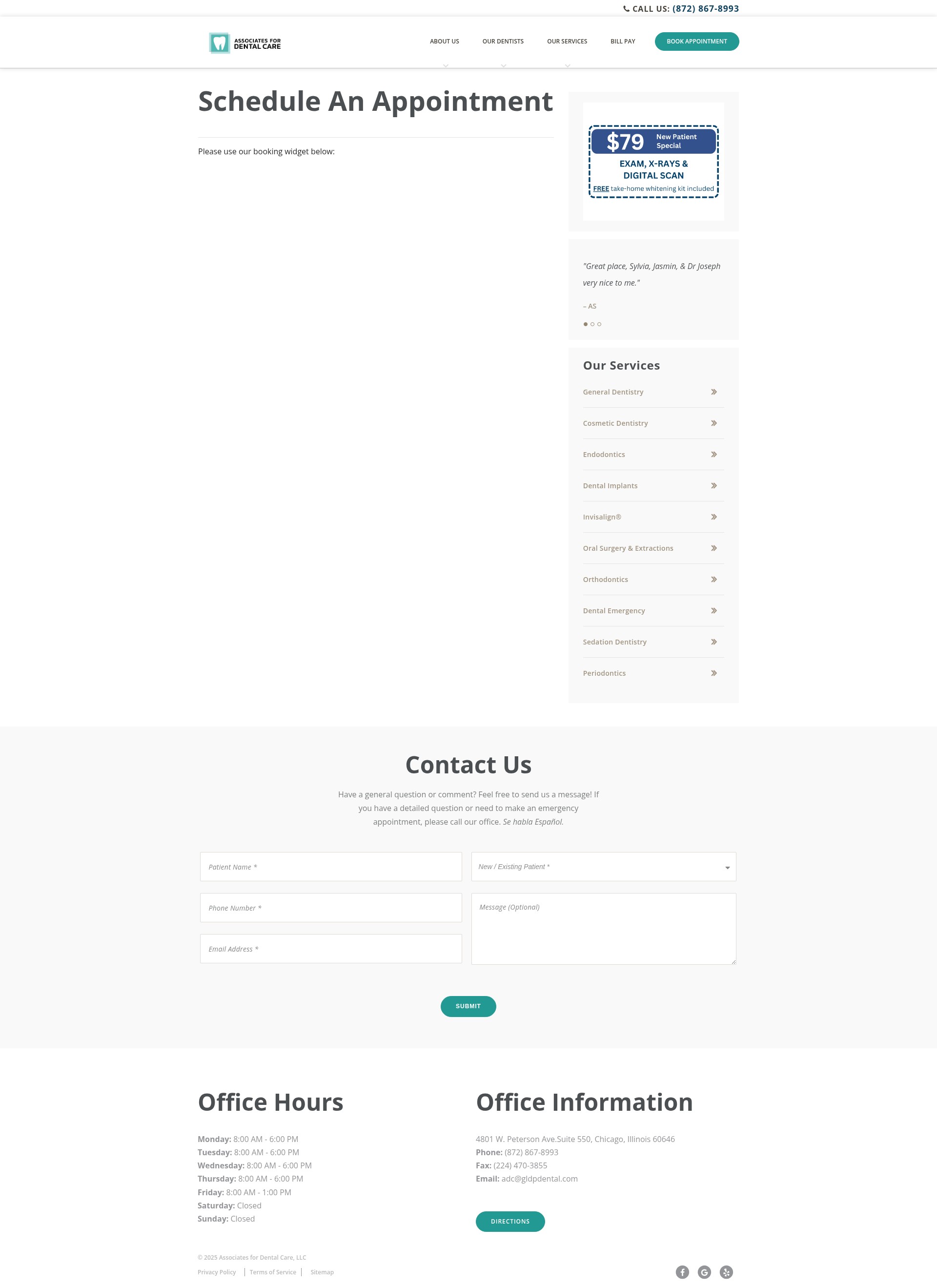Screenshot of associatesfordentalcare.com