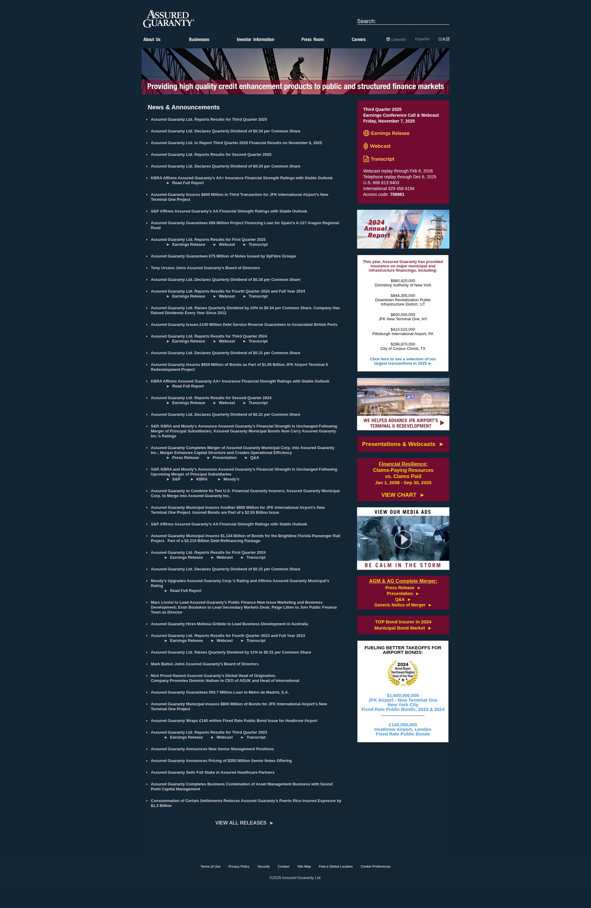 Screenshot of assuredguaranty.com