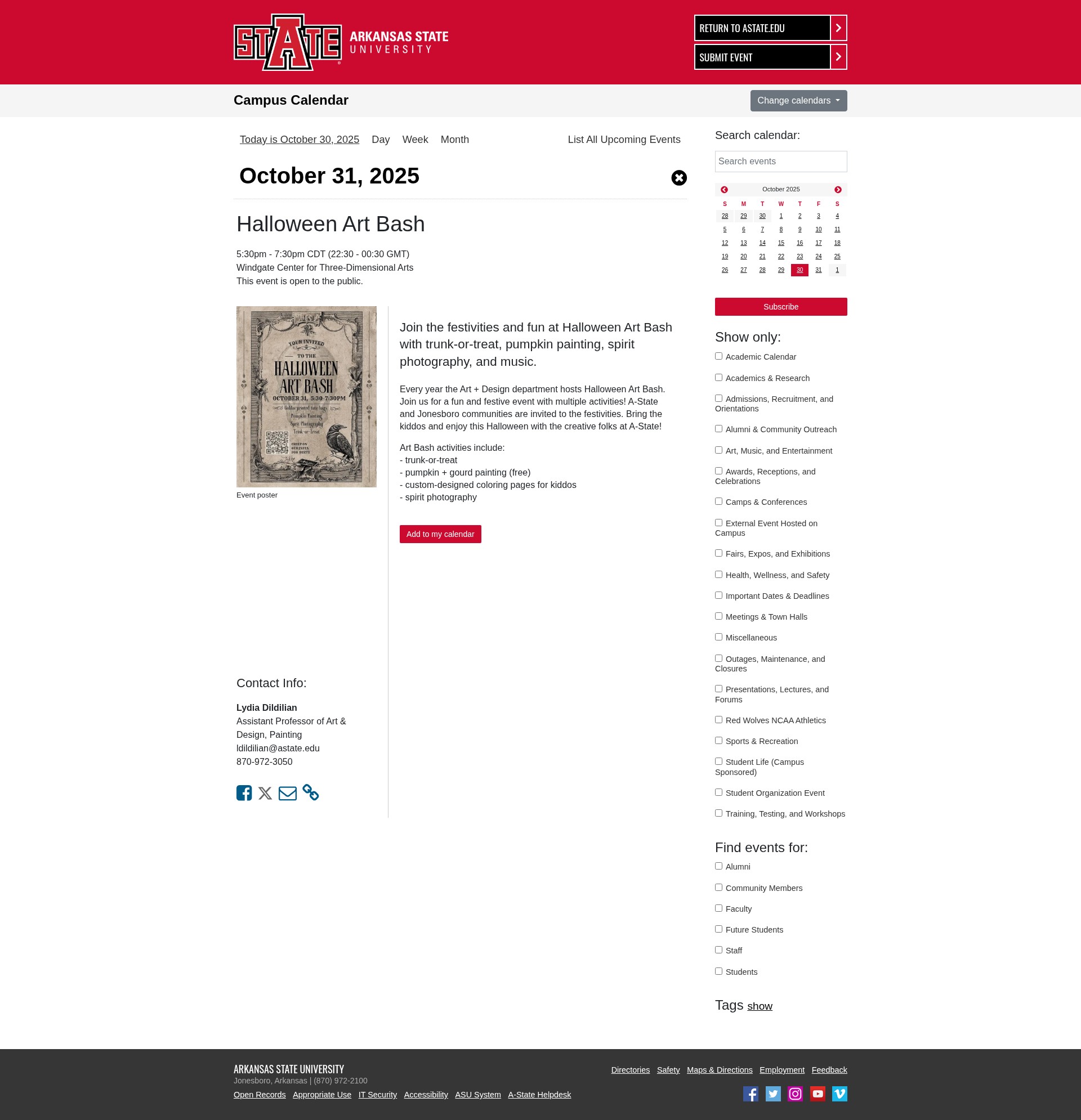 Screenshot of astate.edu