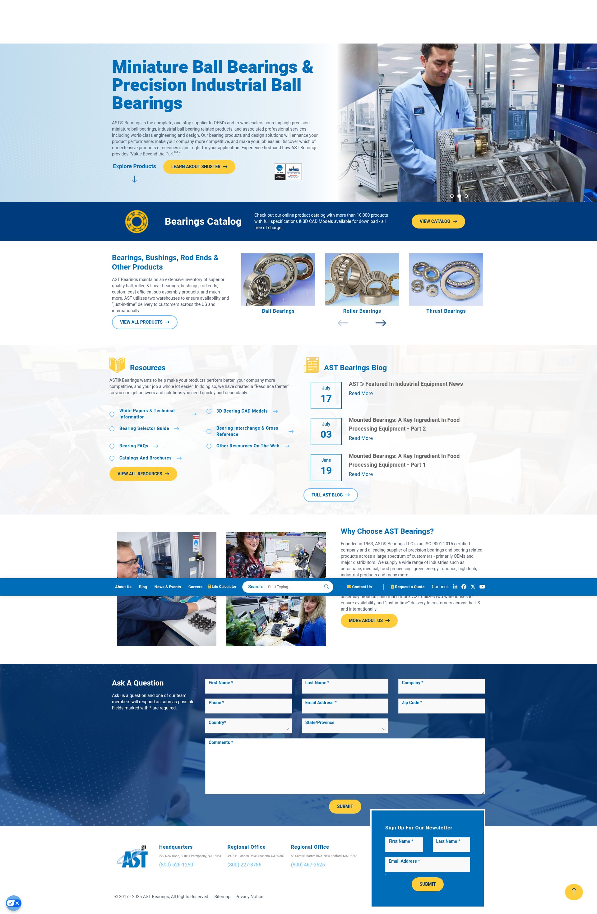 Screenshot of astbearings.com