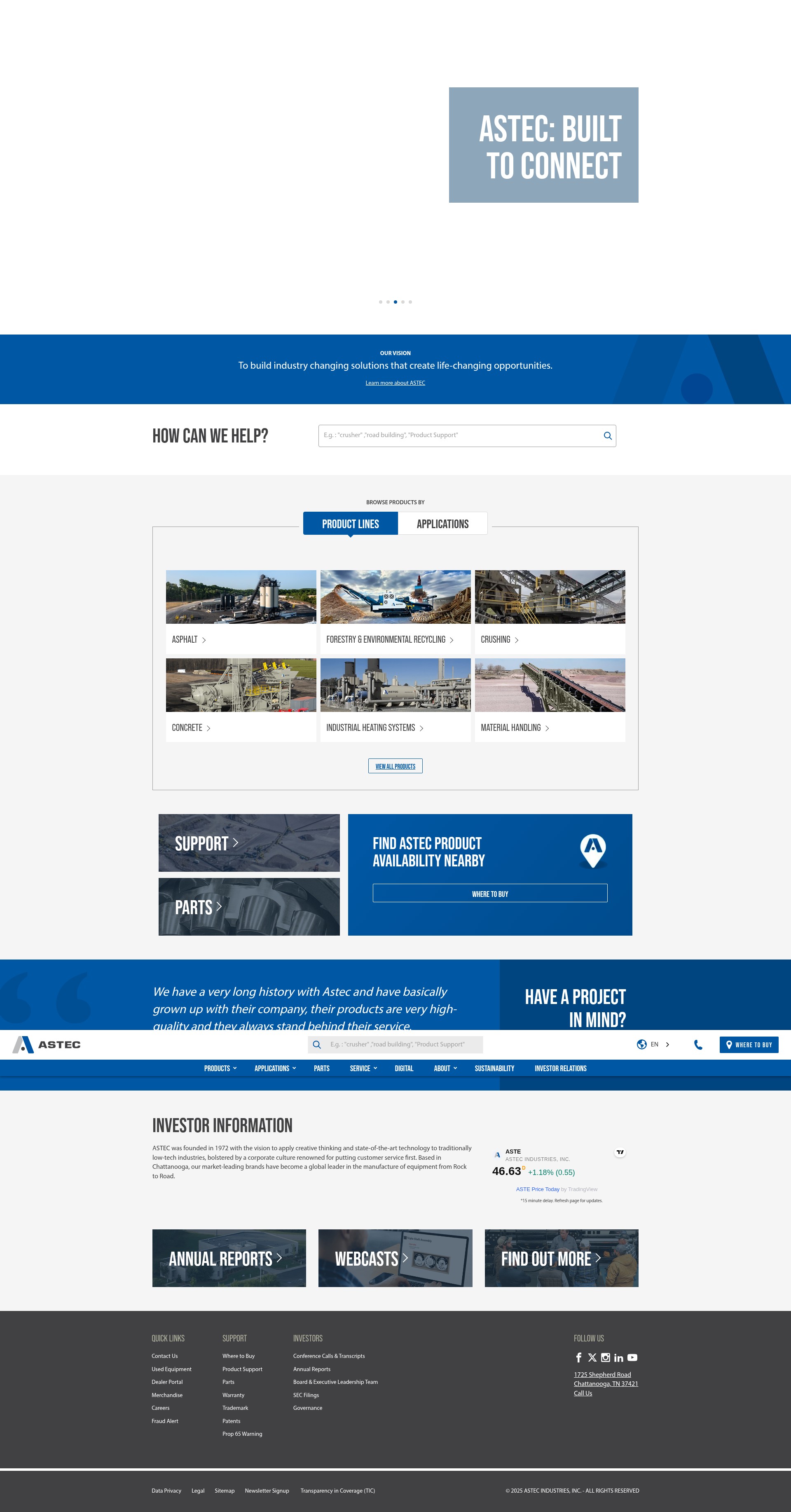 Screenshot of astecinc.com