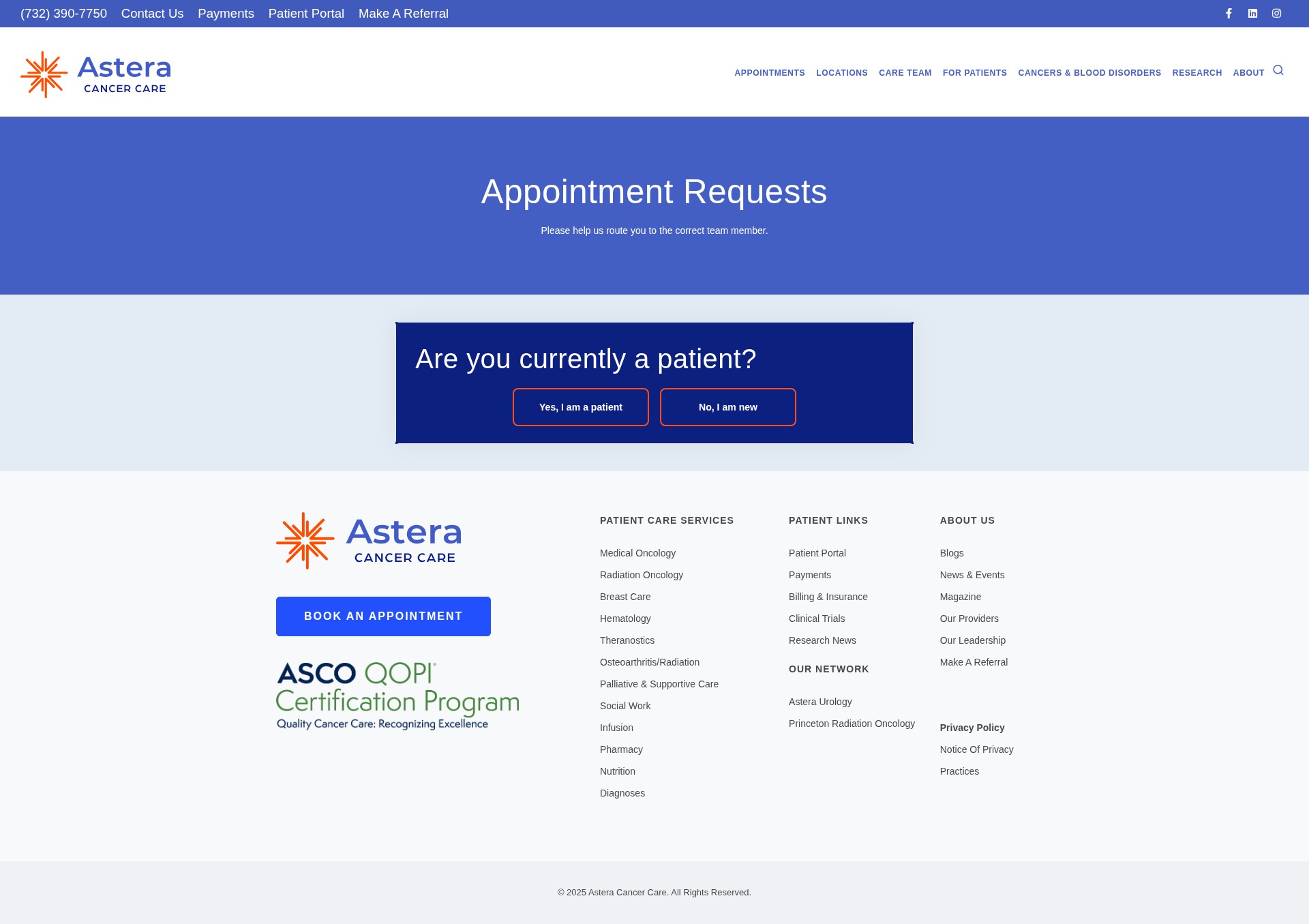 Screenshot of asteracancercare.org