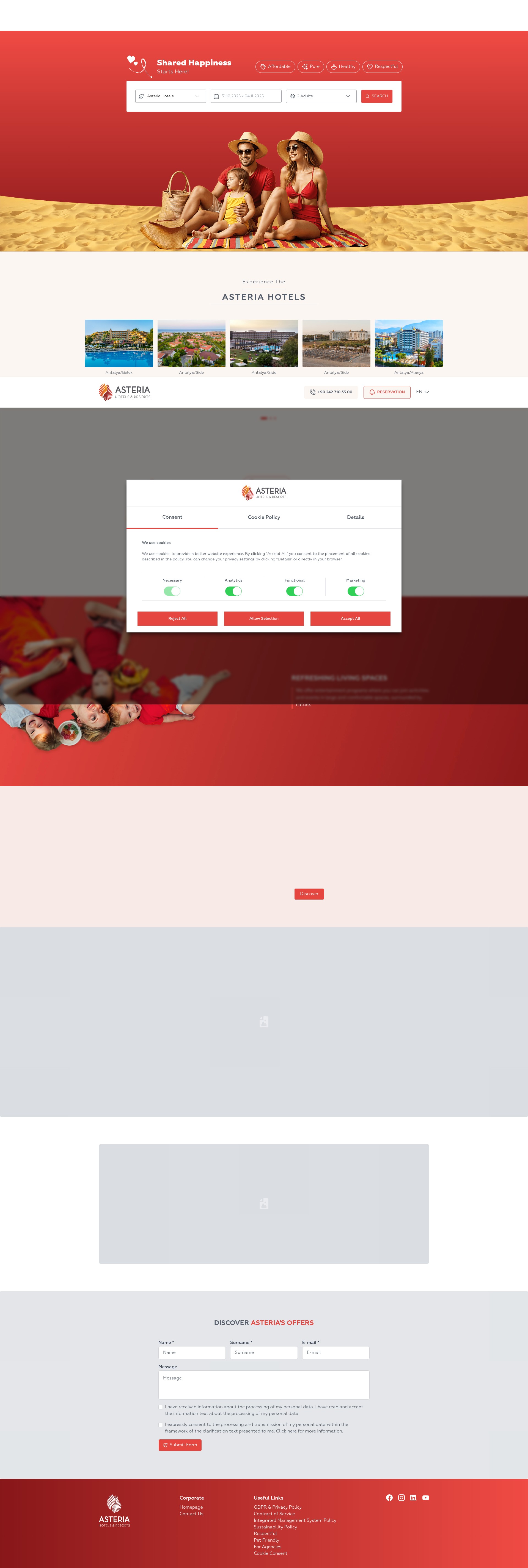 Screenshot of asteriahotels.com