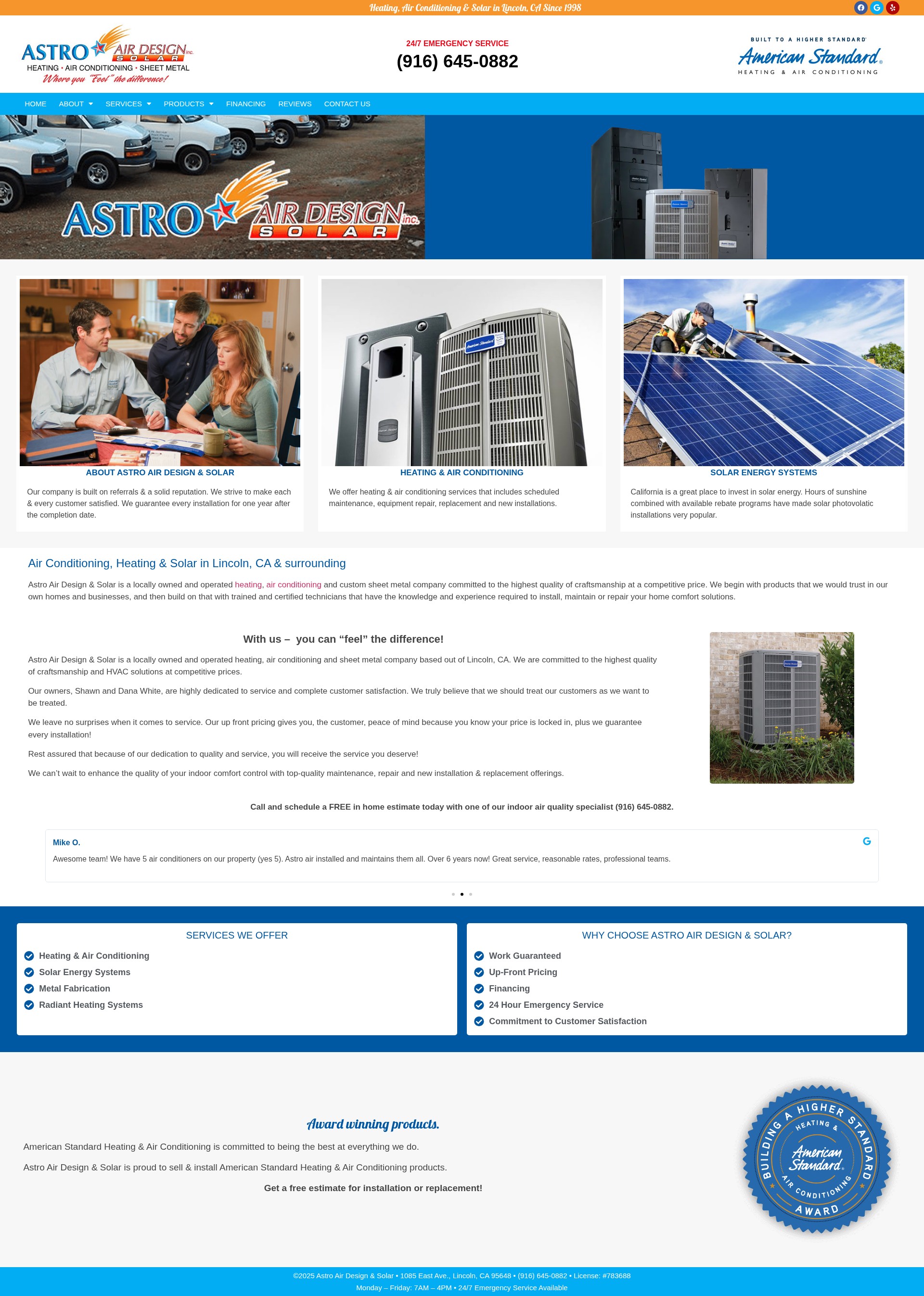Screenshot of astroairdesign.com
