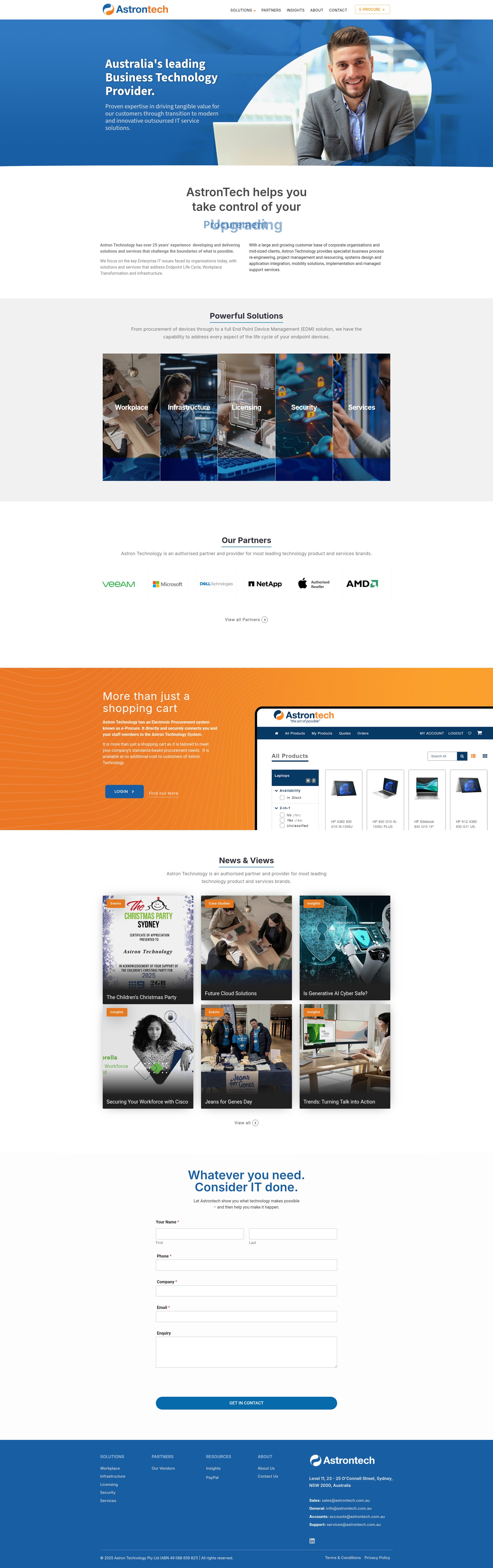 Screenshot of astrontech.com.au