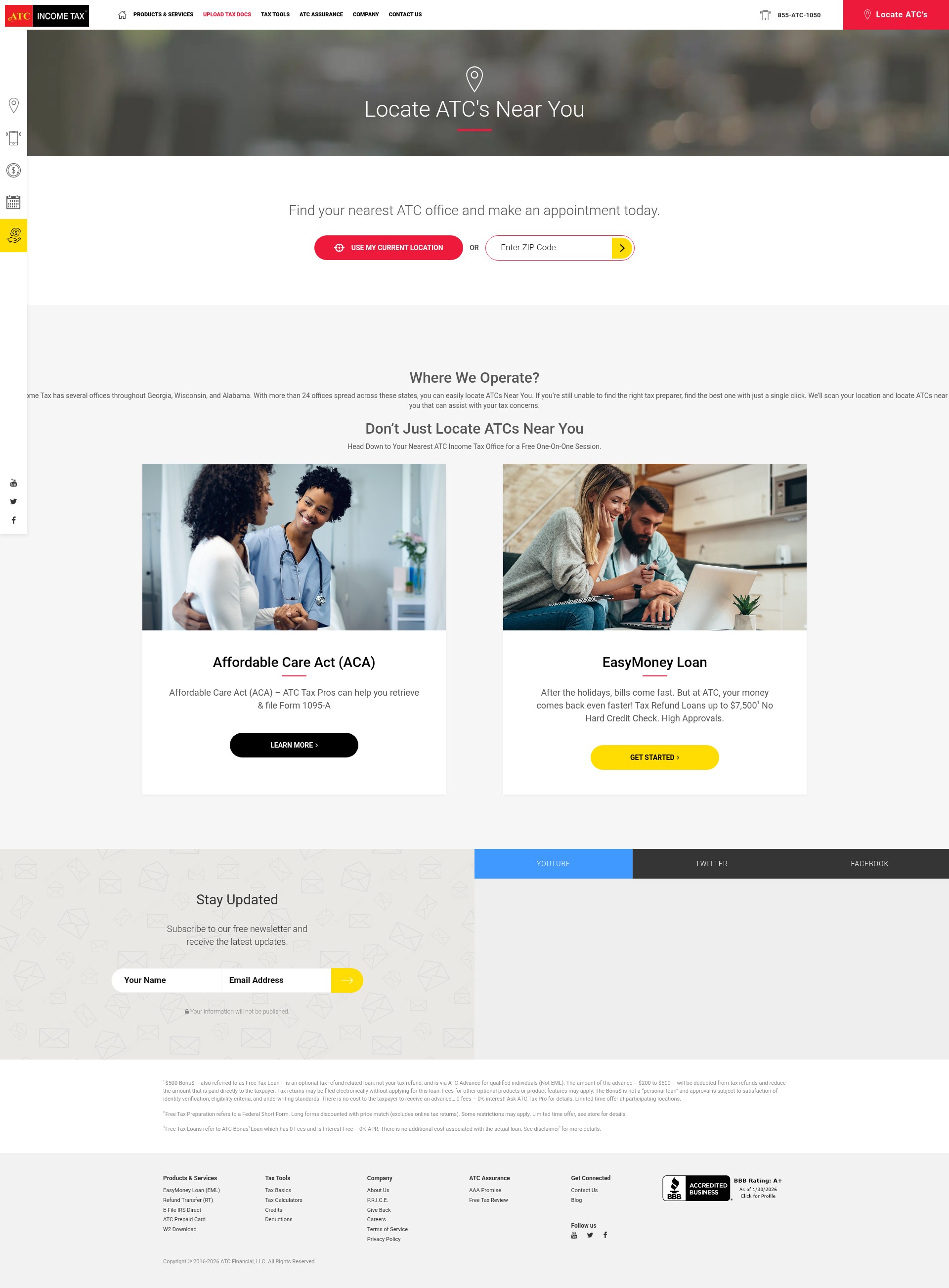 Screenshot of atcincometax.com
