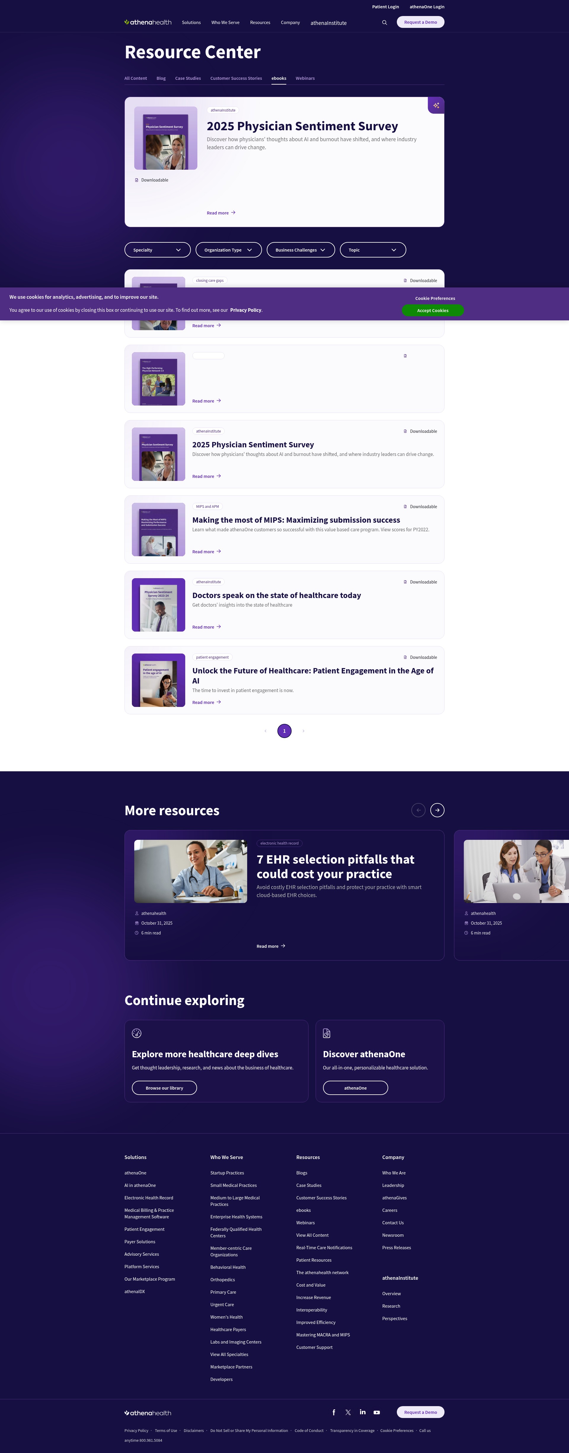 Screenshot of athenahealth.com