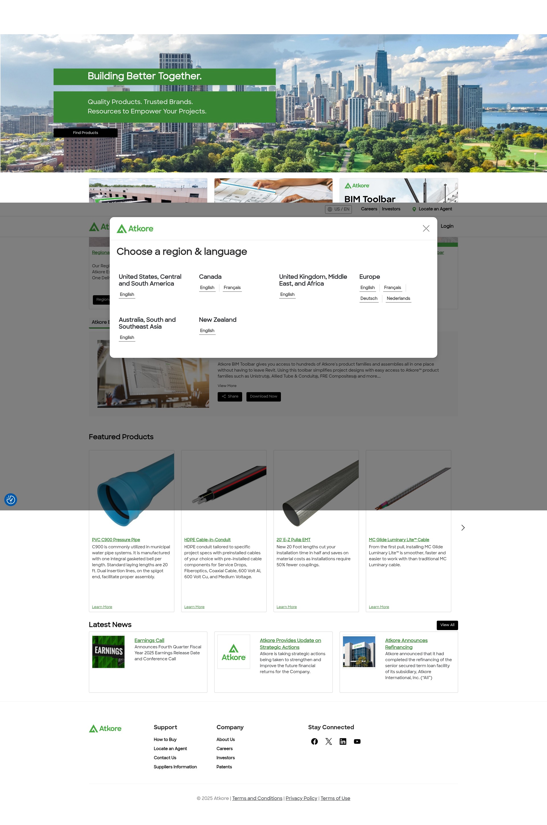 Screenshot of atkore.com