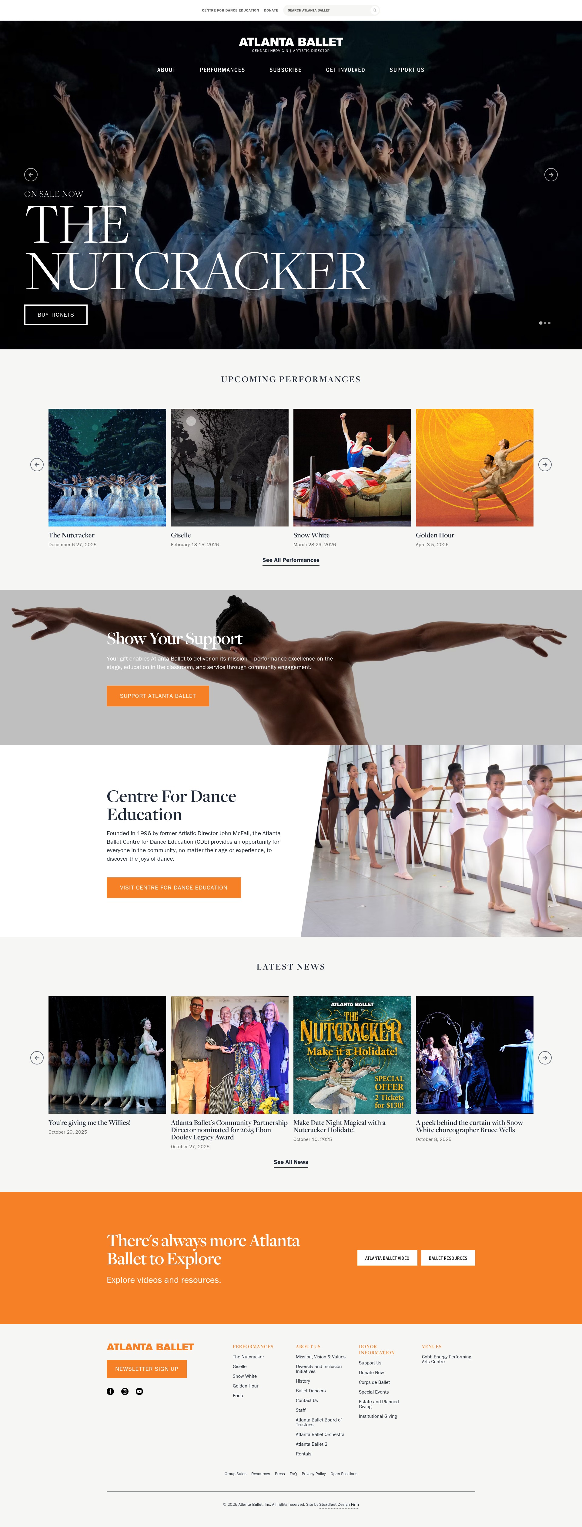 Screenshot of atlantaballet.com