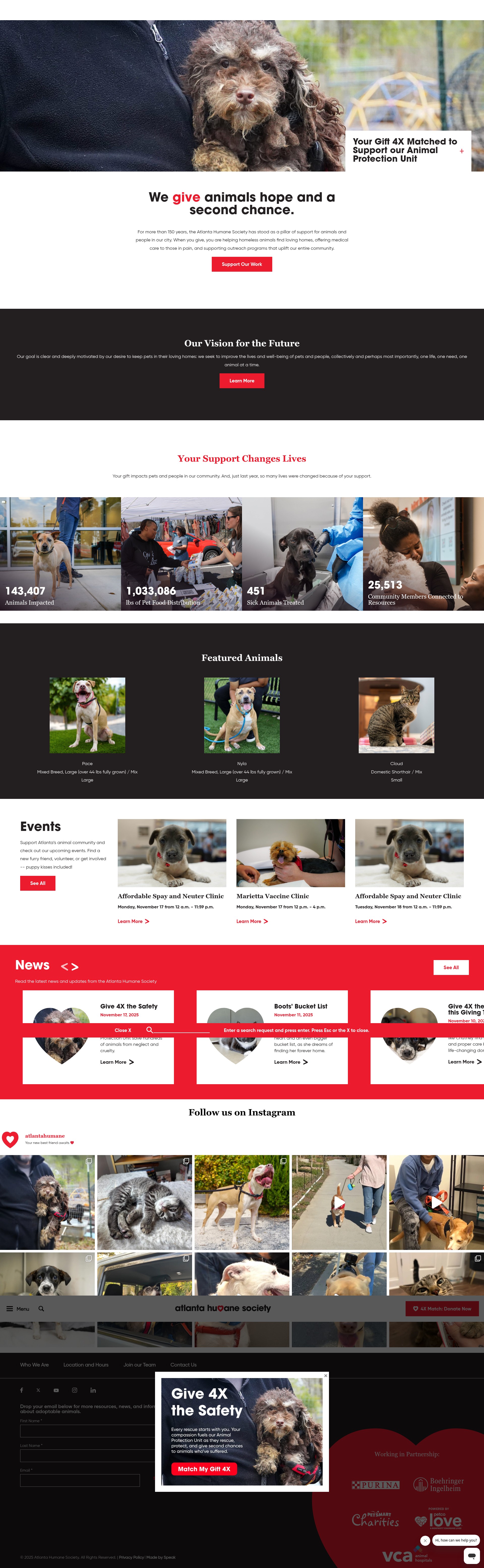 Screenshot of atlantahumane.org