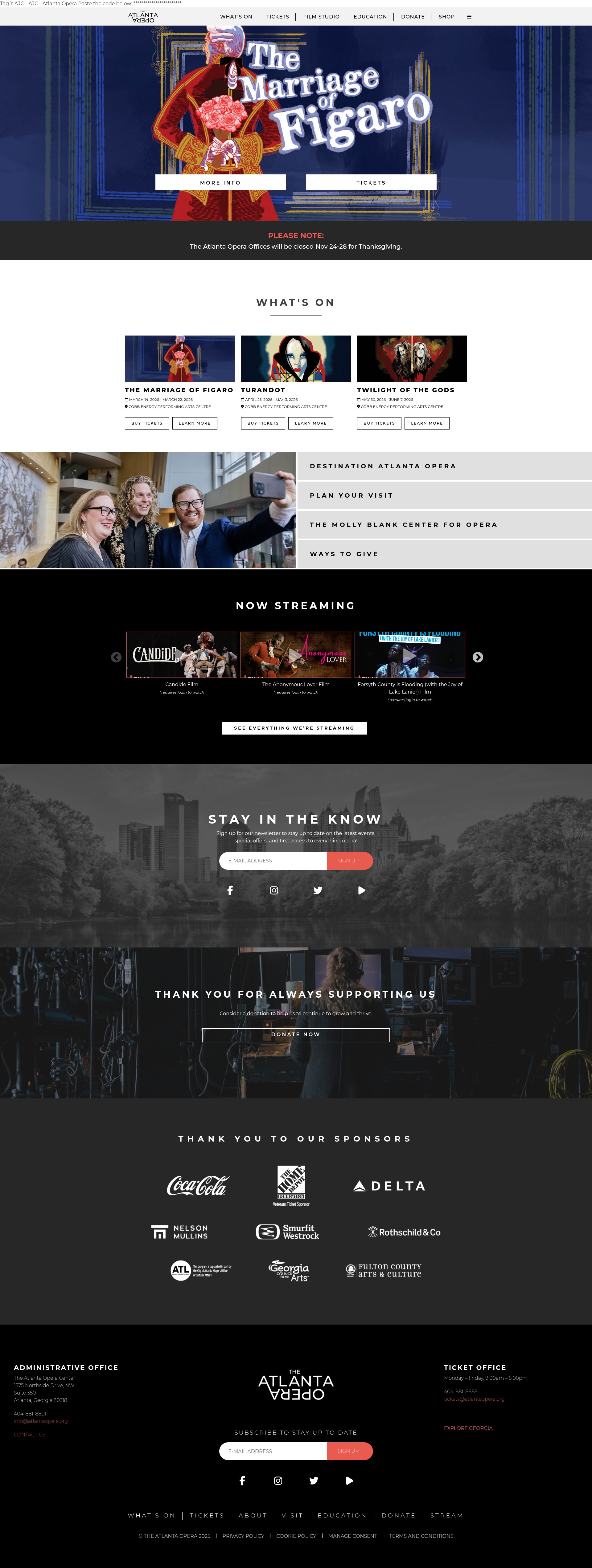 Screenshot of atlantaopera.org
