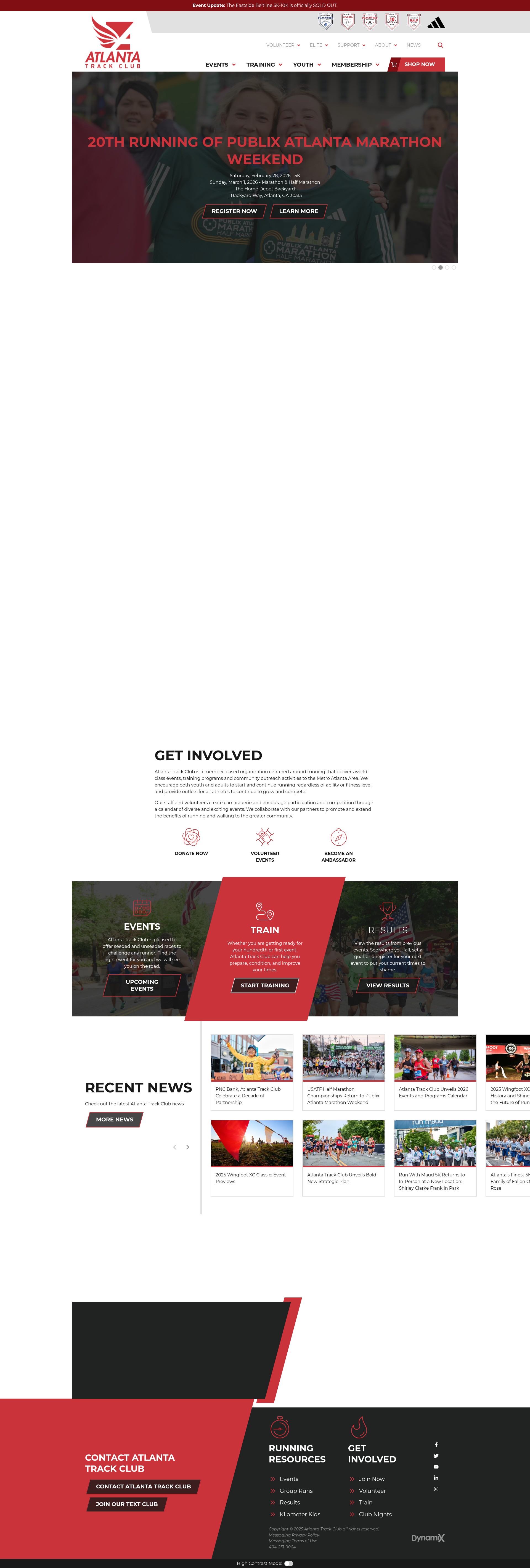 Screenshot of atlantatrackclub.org