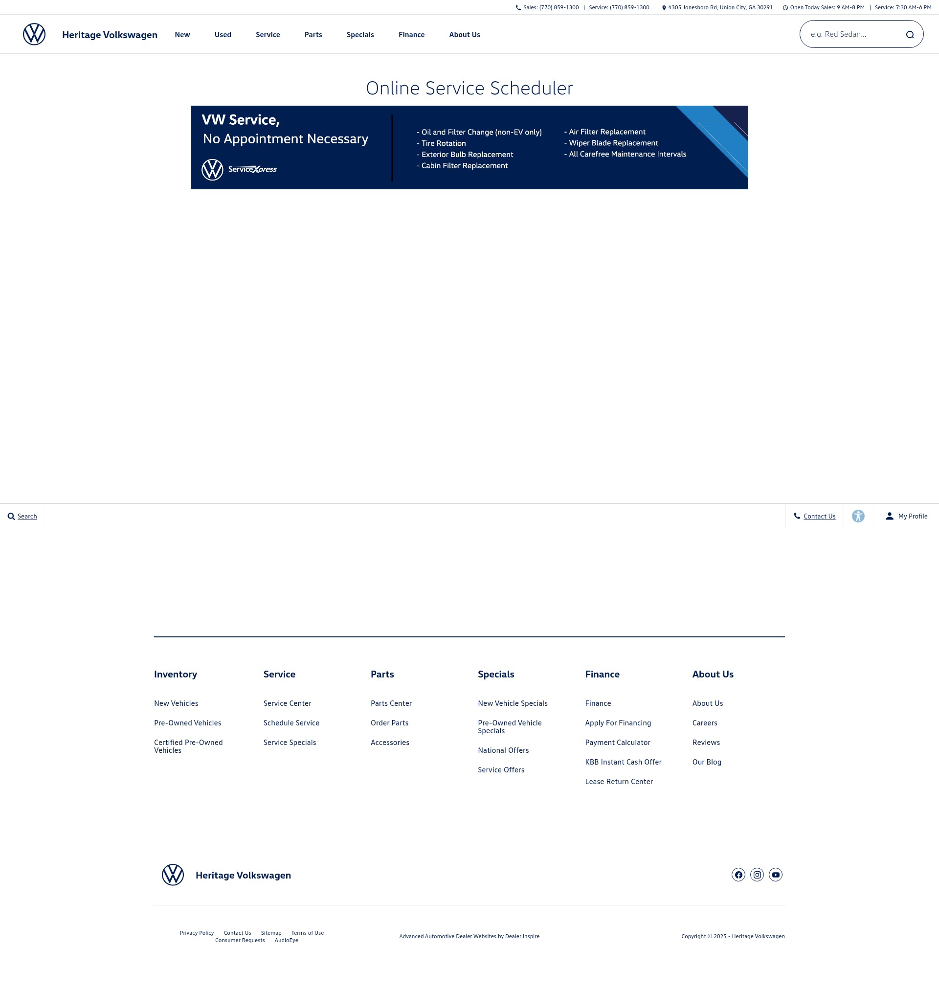 Screenshot of atlantavolkswagen.com