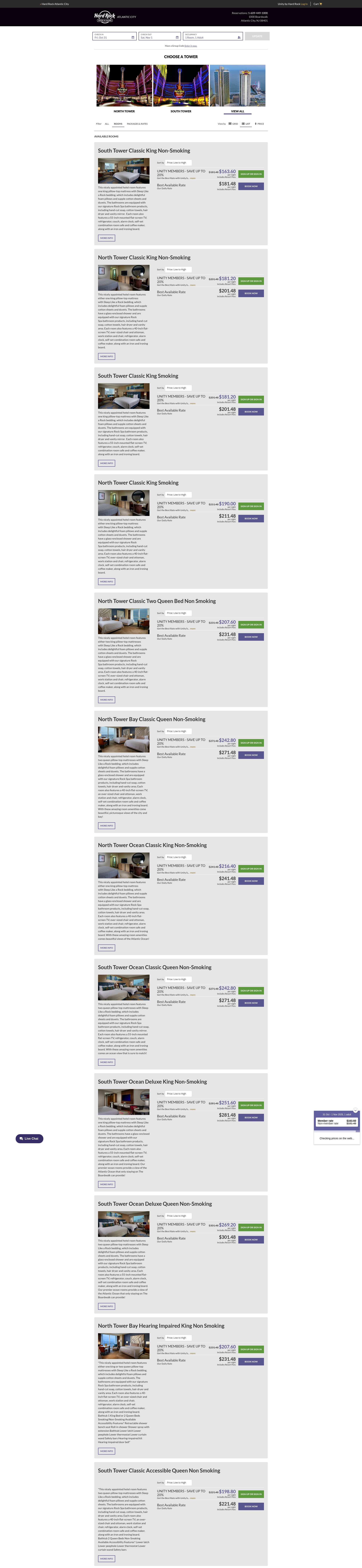 Screenshot of atlantic-city.reservations.hardrock.com