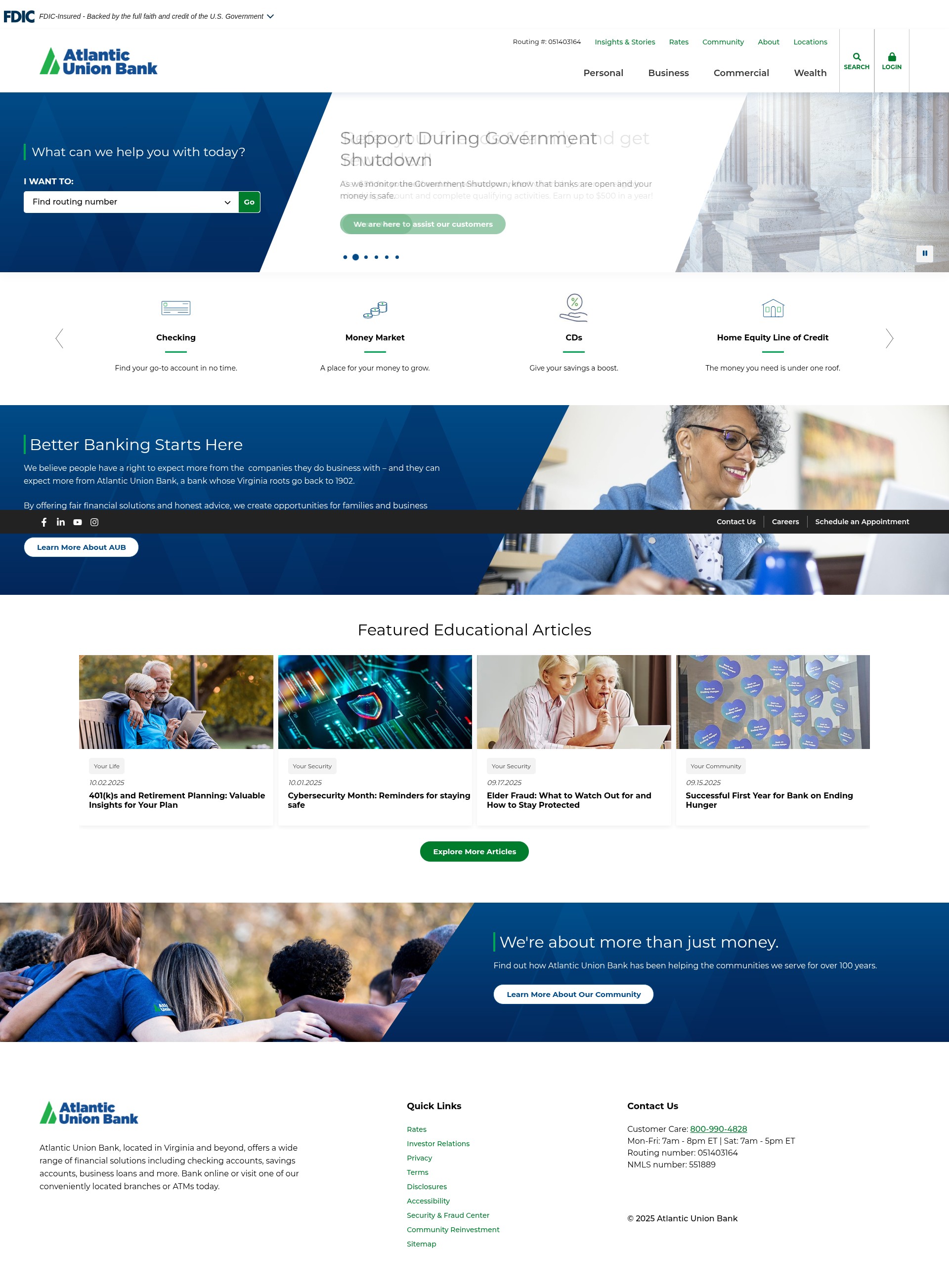 Screenshot of atlanticunionbank.com