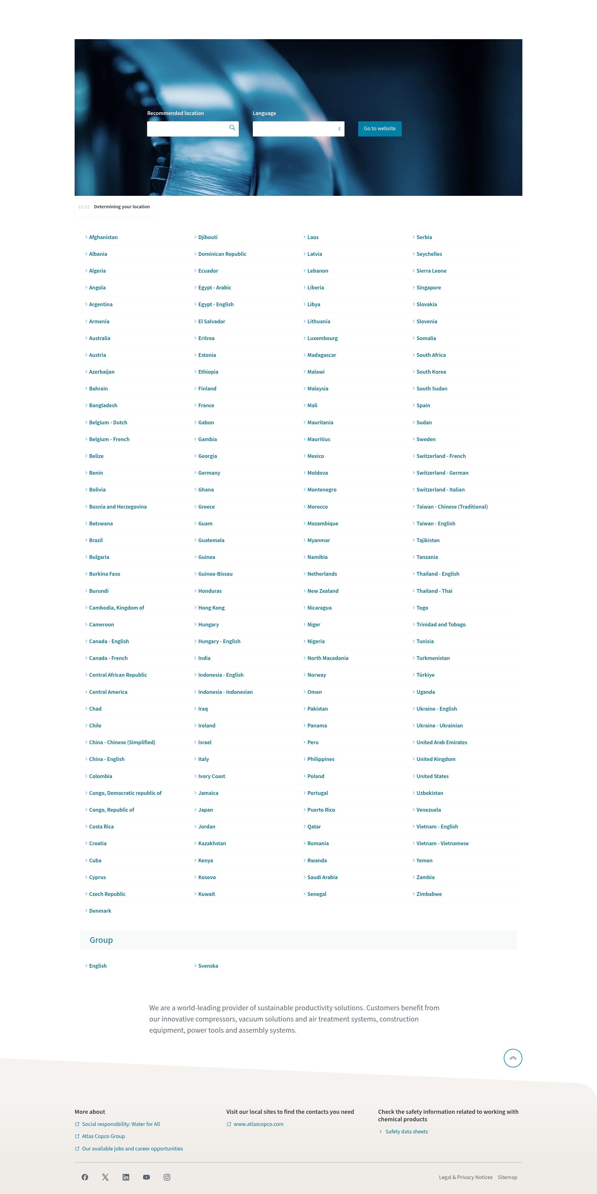 Screenshot of atlascopco.com