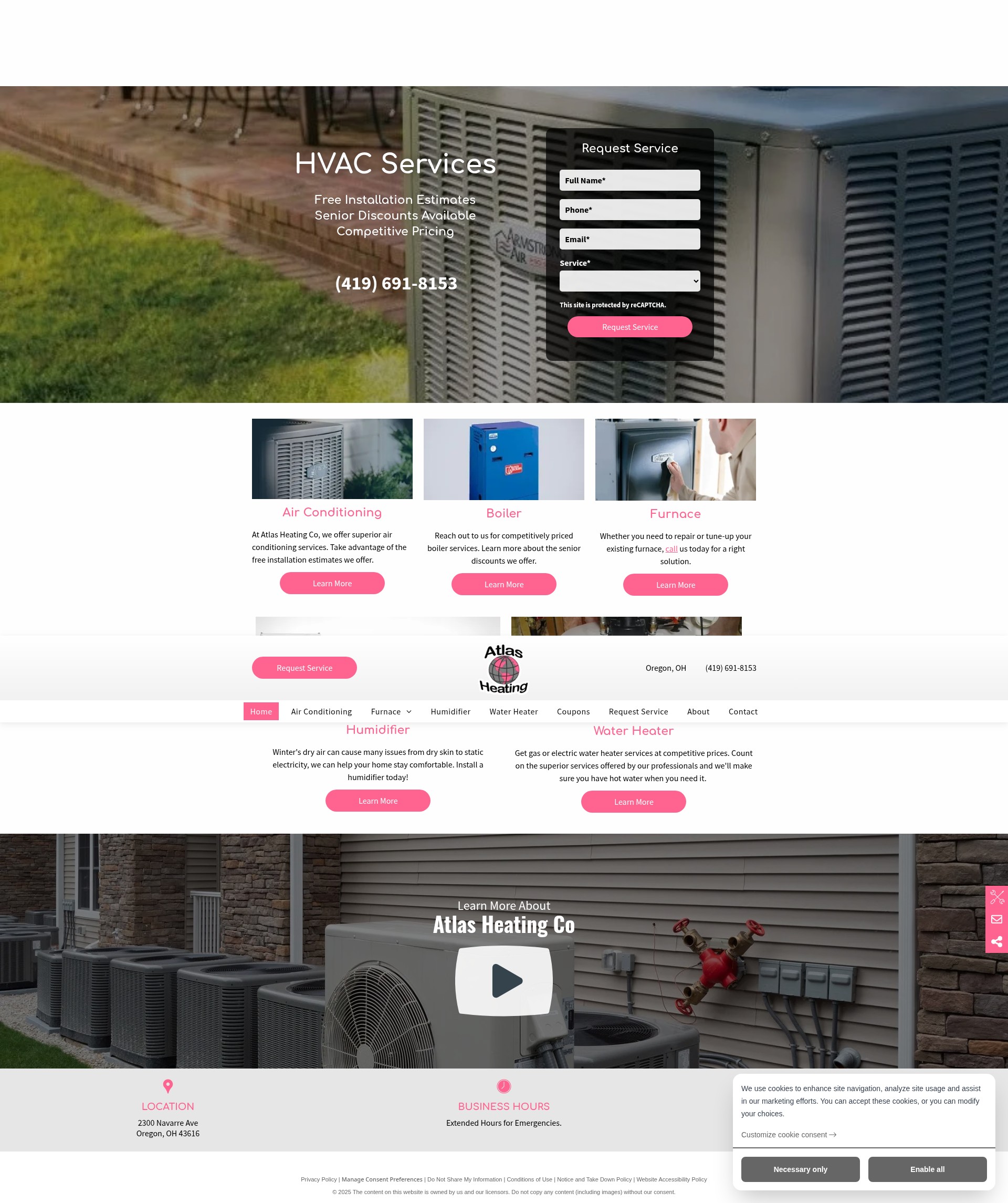 Screenshot of atlasheatingco.com
