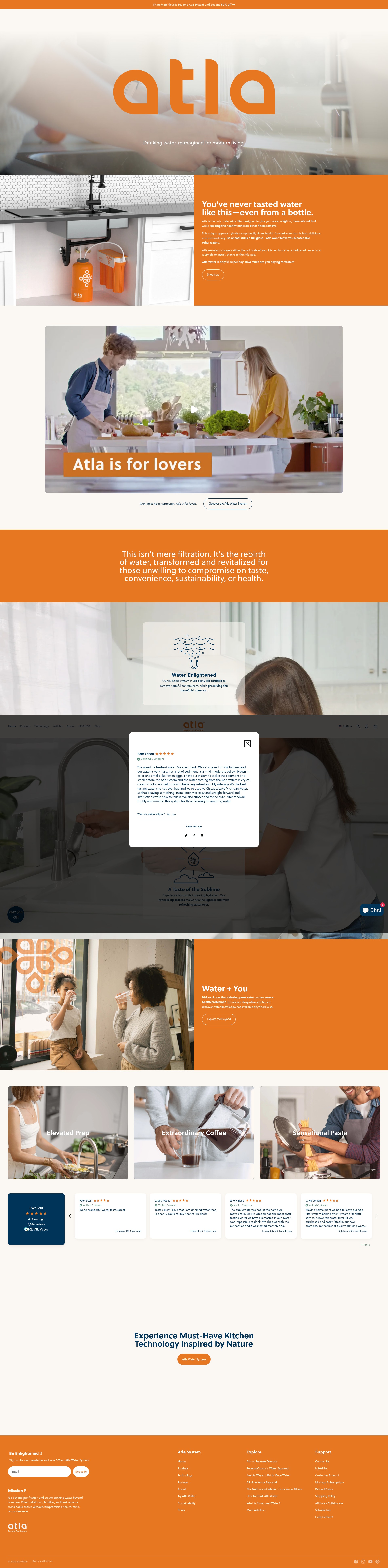 Screenshot of atlawater.com