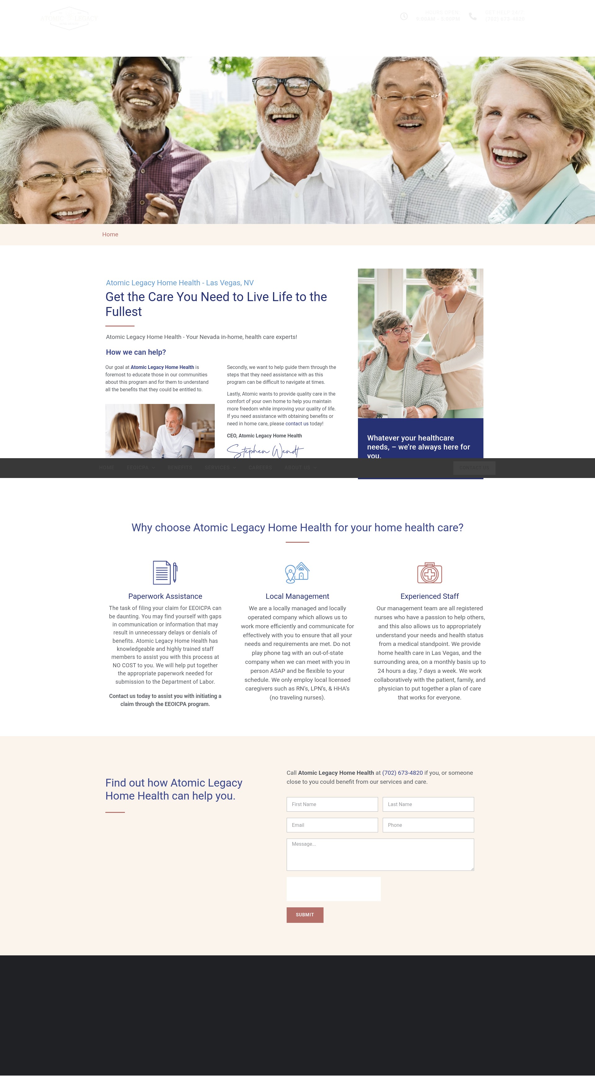Screenshot of atomiclegacyhomehealth.com