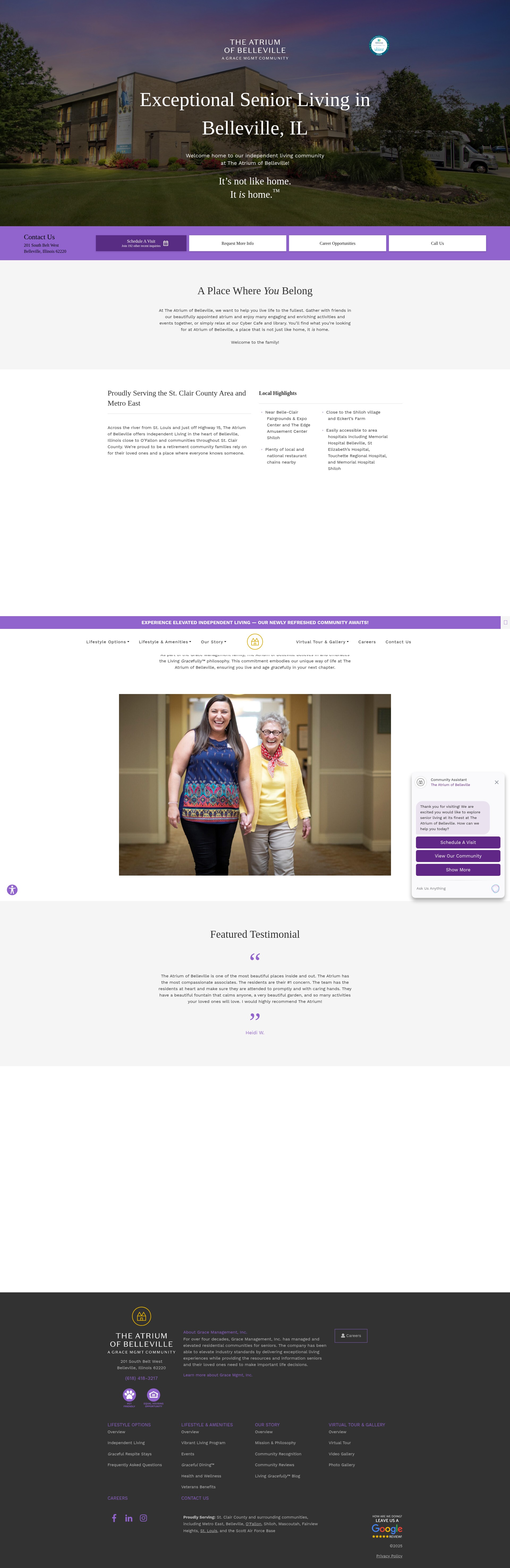 Screenshot of atriumseniorliving.com