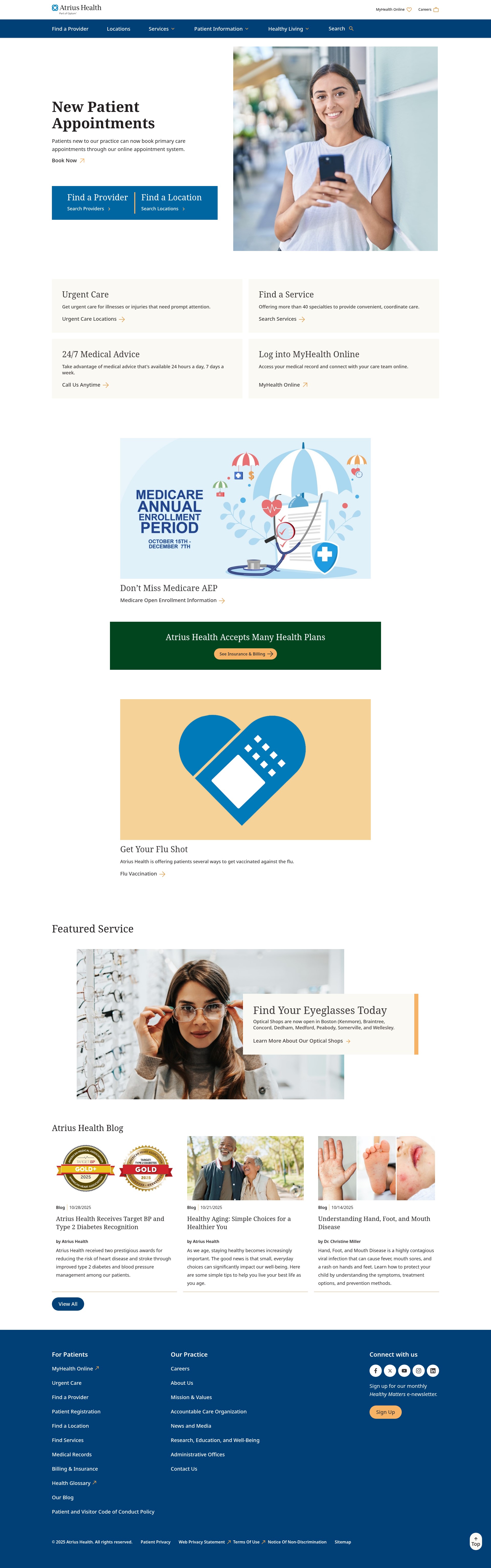 Screenshot of atriushealth.org
