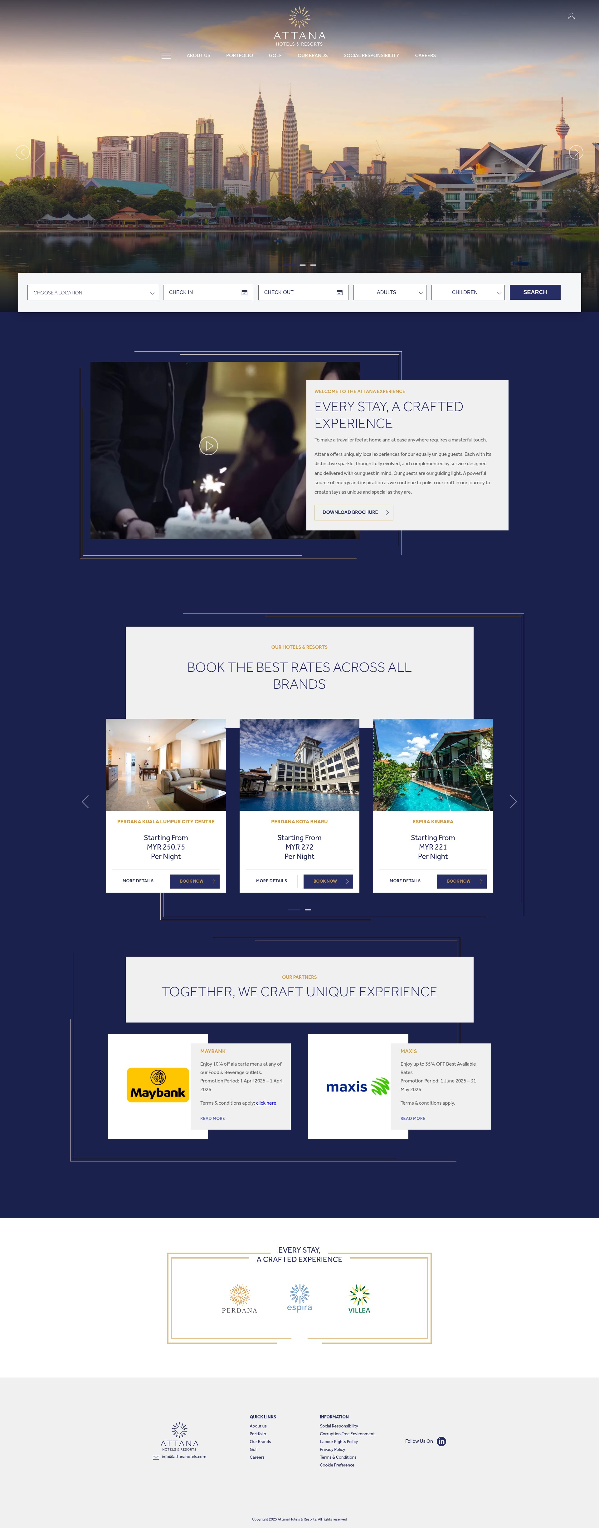 Screenshot of attanahotels.com