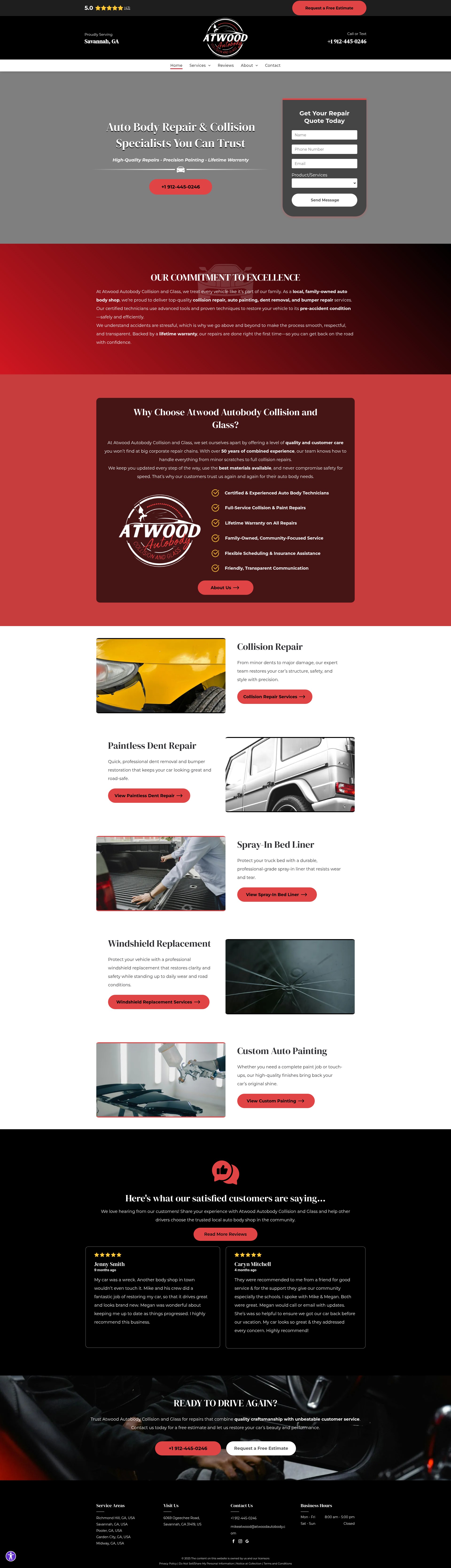 Screenshot of atwoodautobodyllc.com