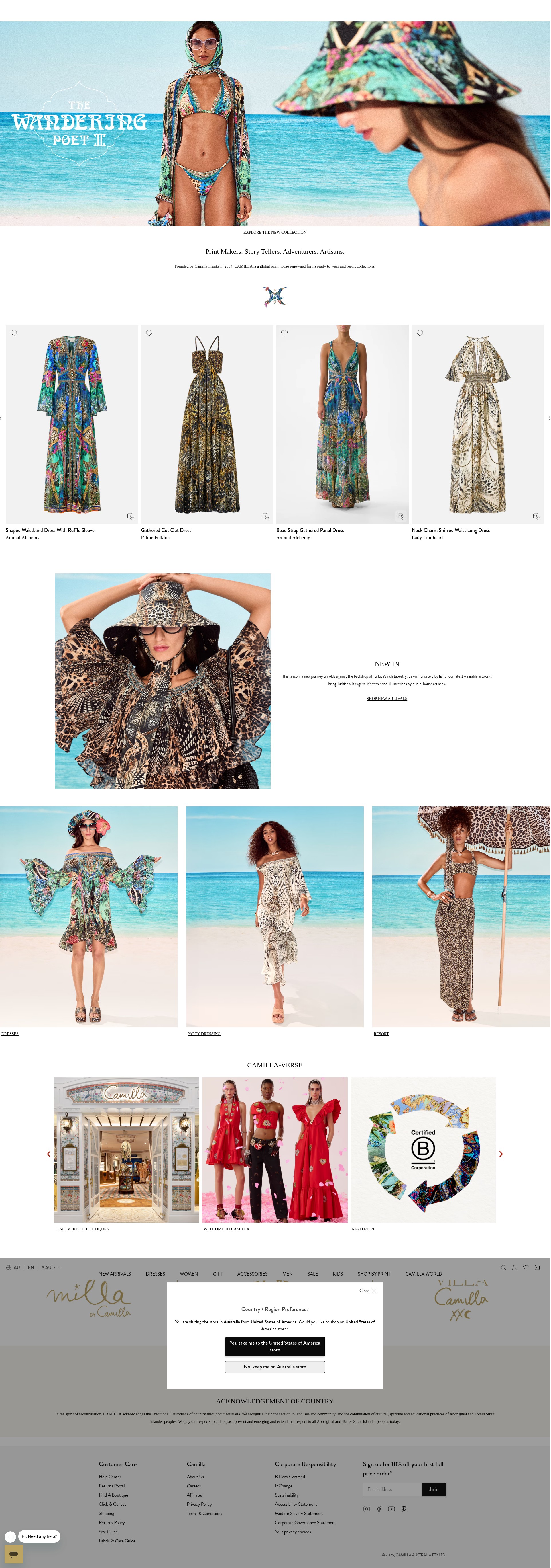 Screenshot of au.camilla.com