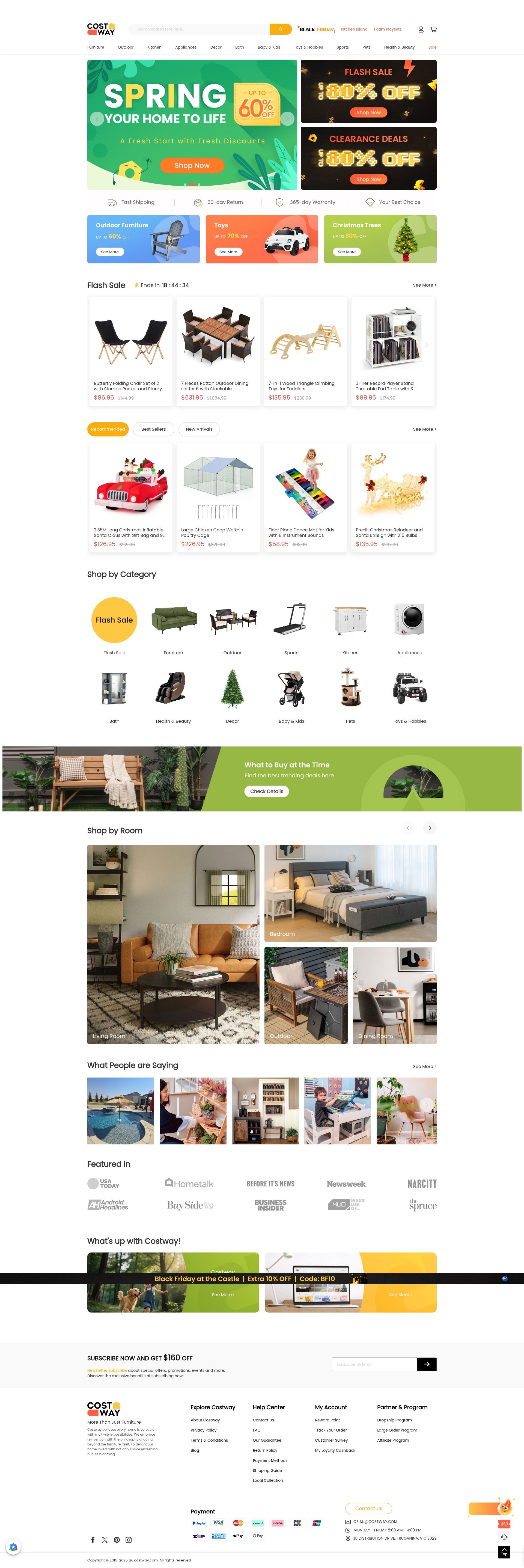 Screenshot of au.costway.com