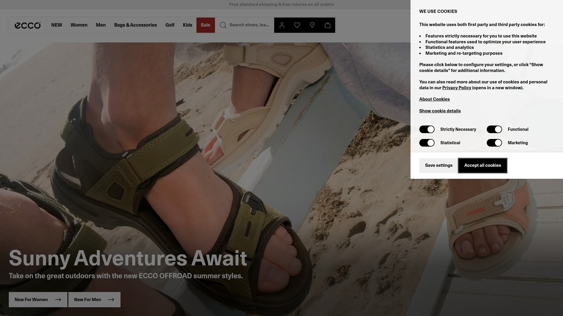 Screenshot of au.ecco.com