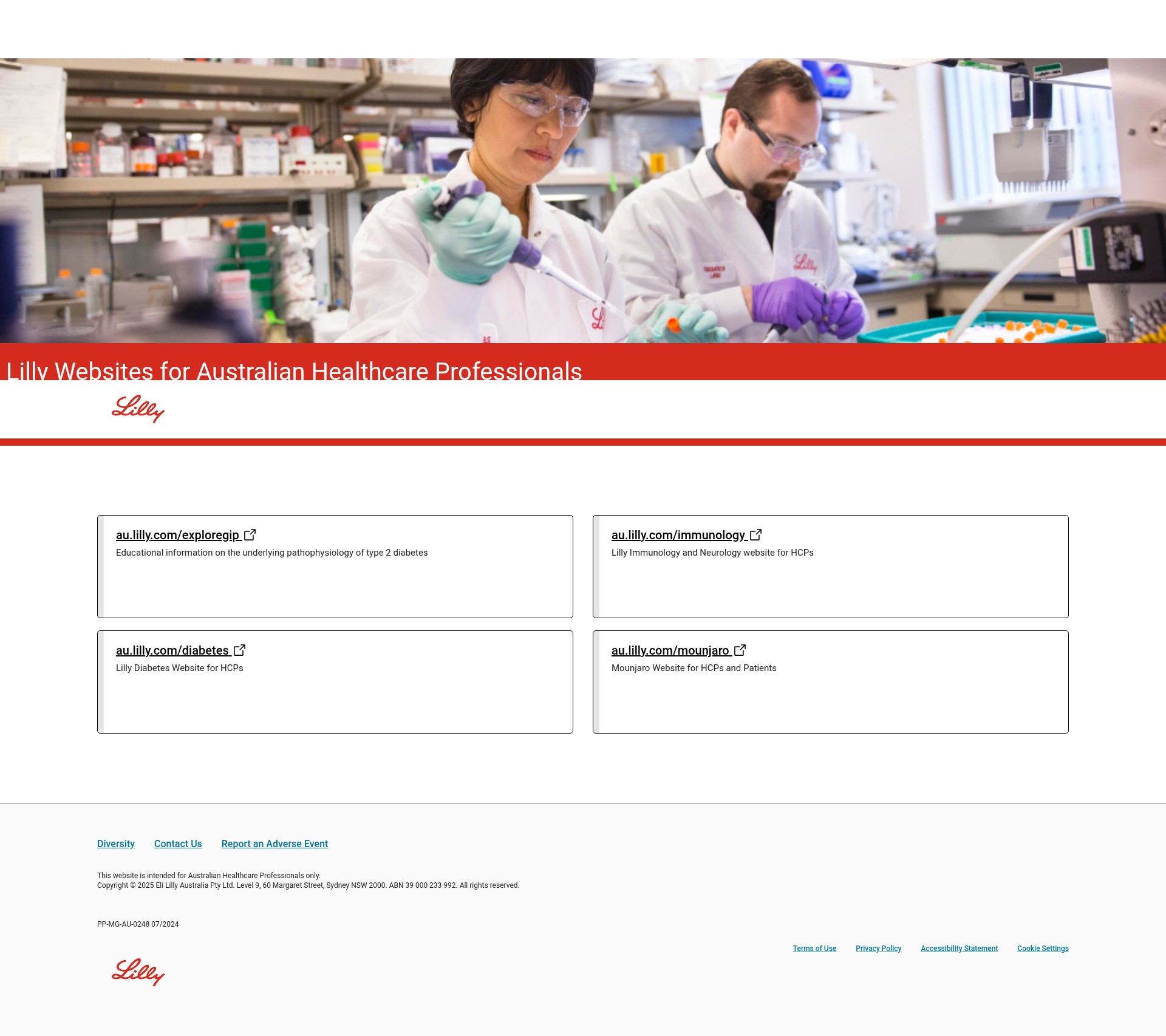 Screenshot of au.lilly.com