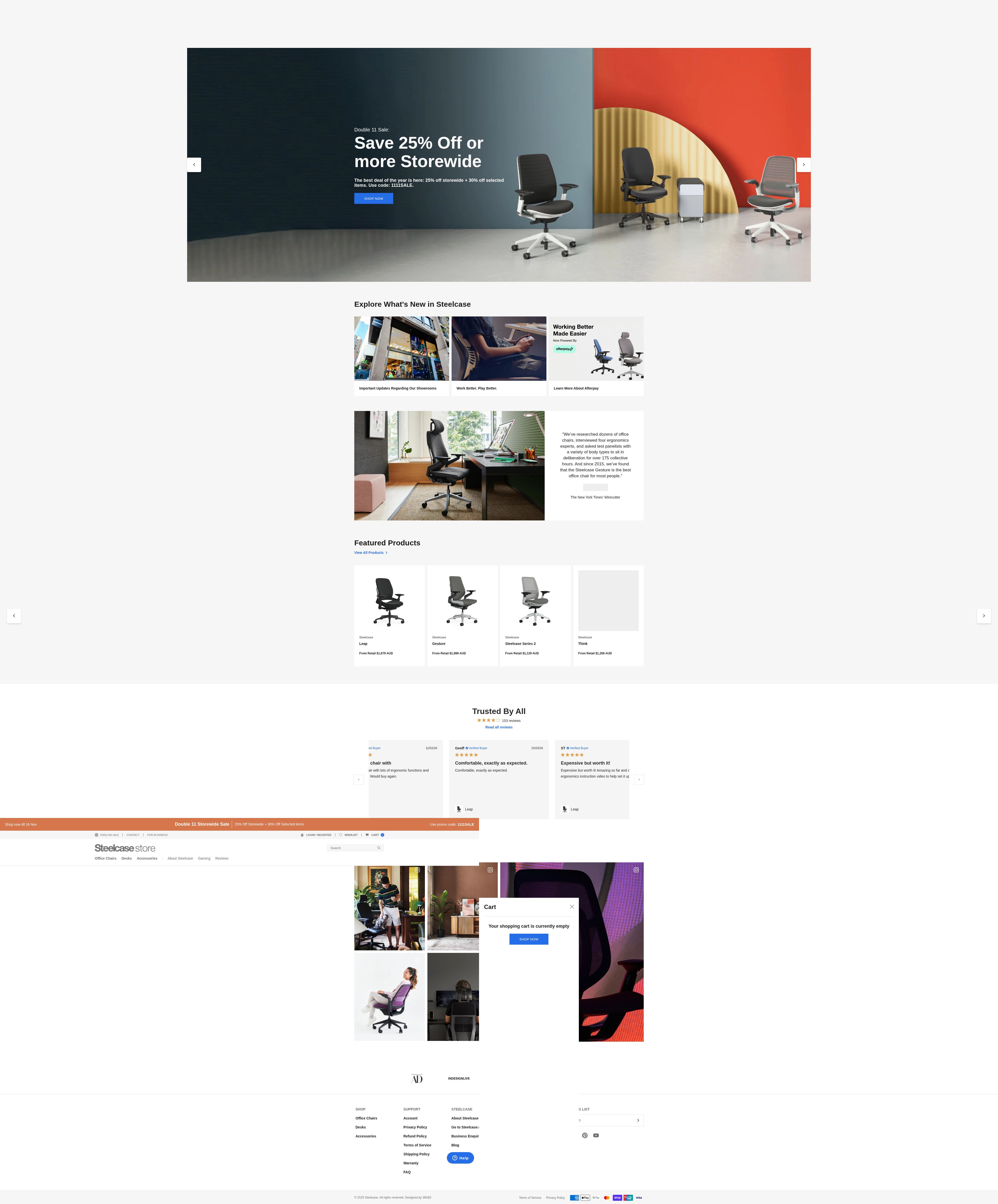Screenshot of au.steelcase.com