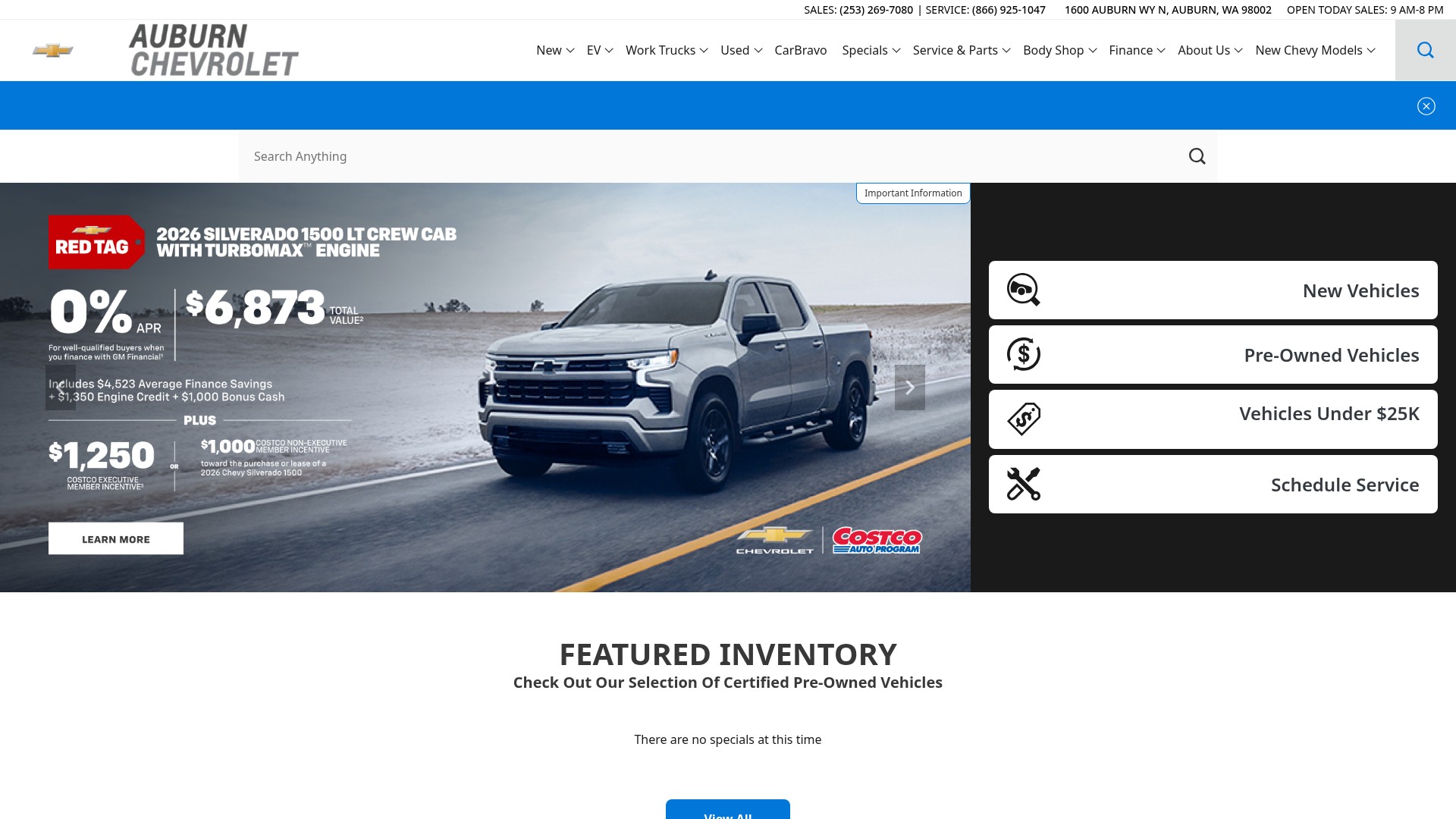 Screenshot of auburnchevrolet.com