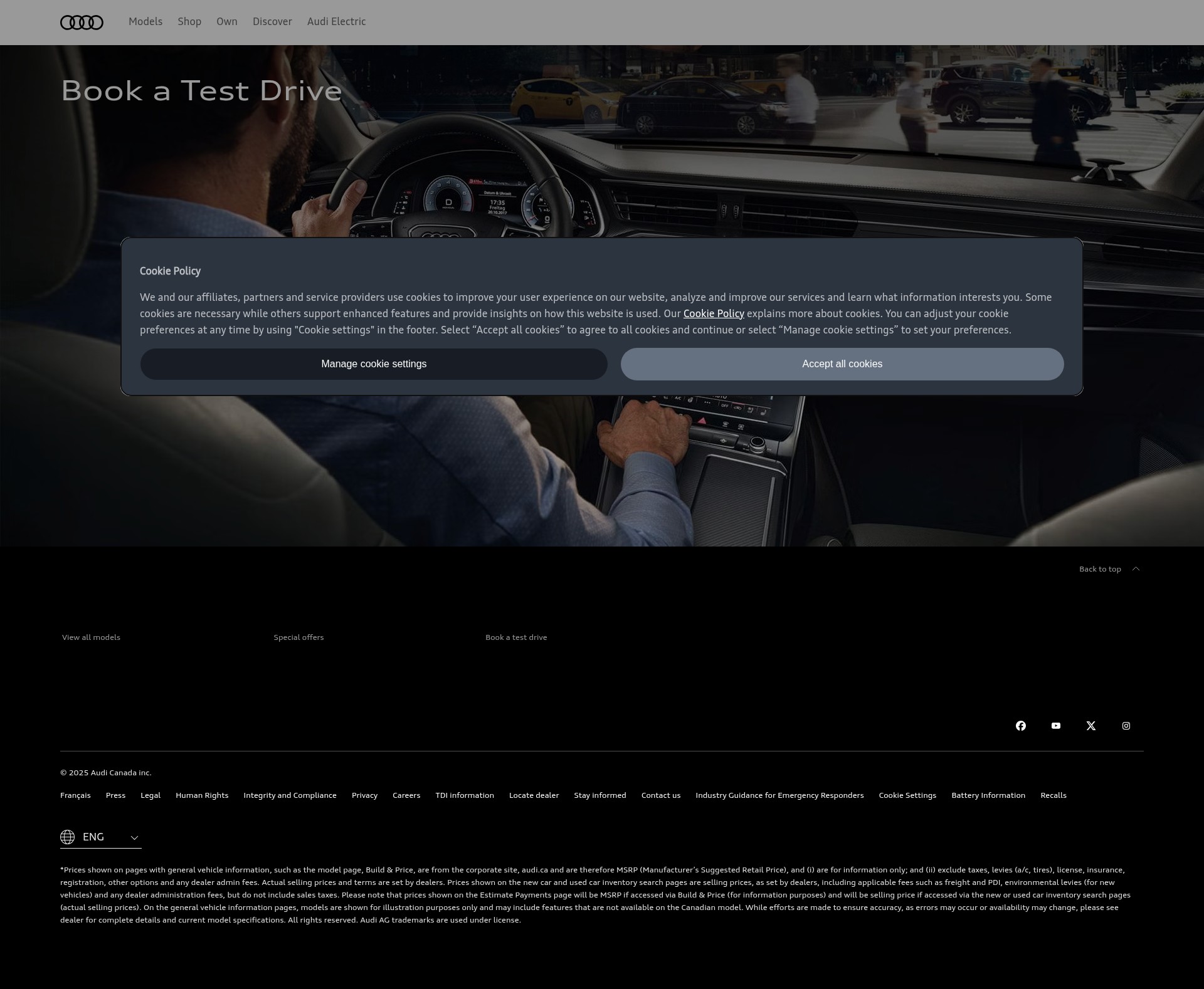 Screenshot of audi.ca