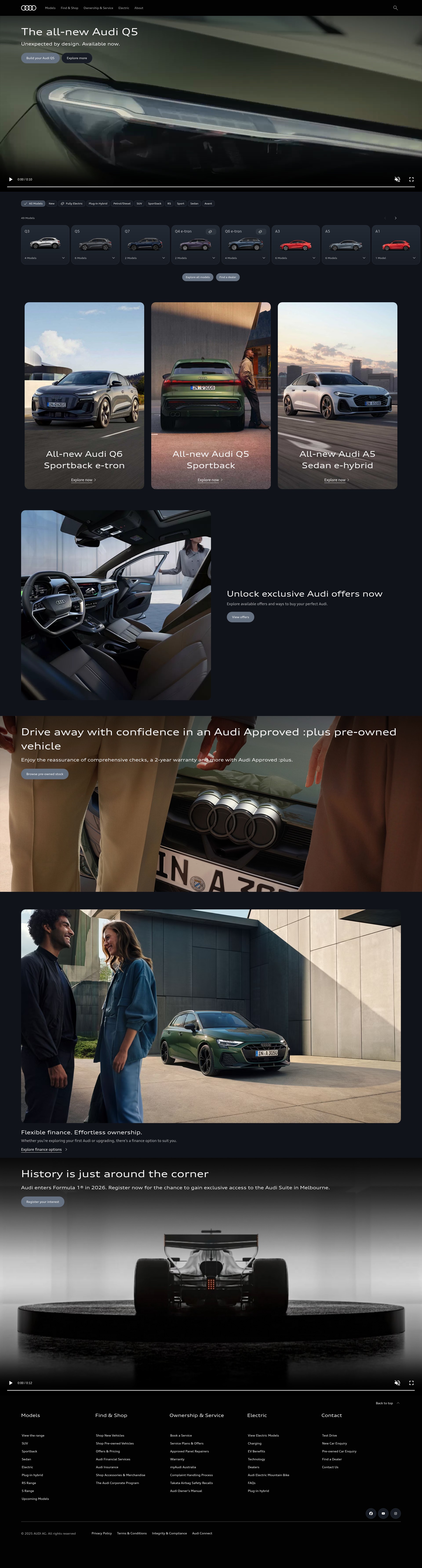 Screenshot of audi.com.au