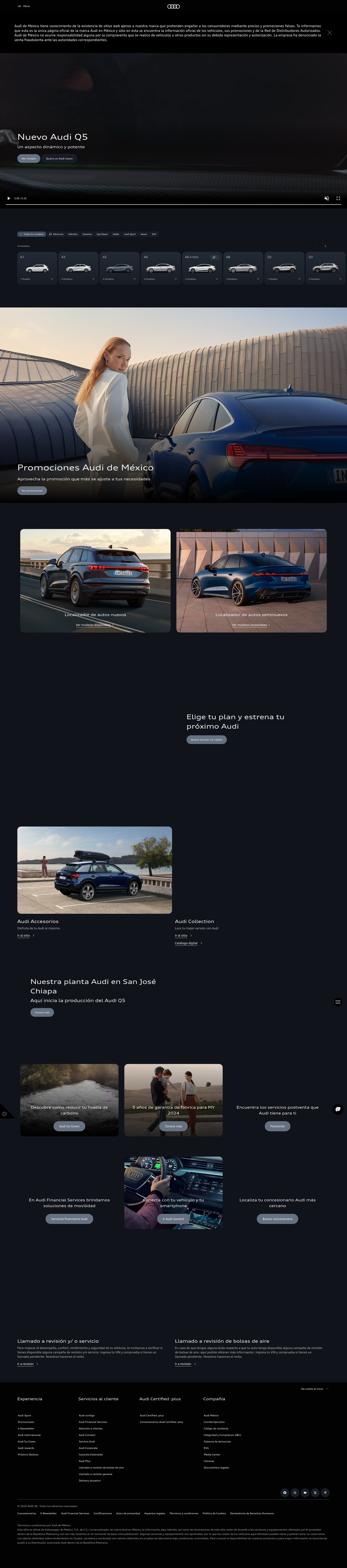 Screenshot of audi.com.mx