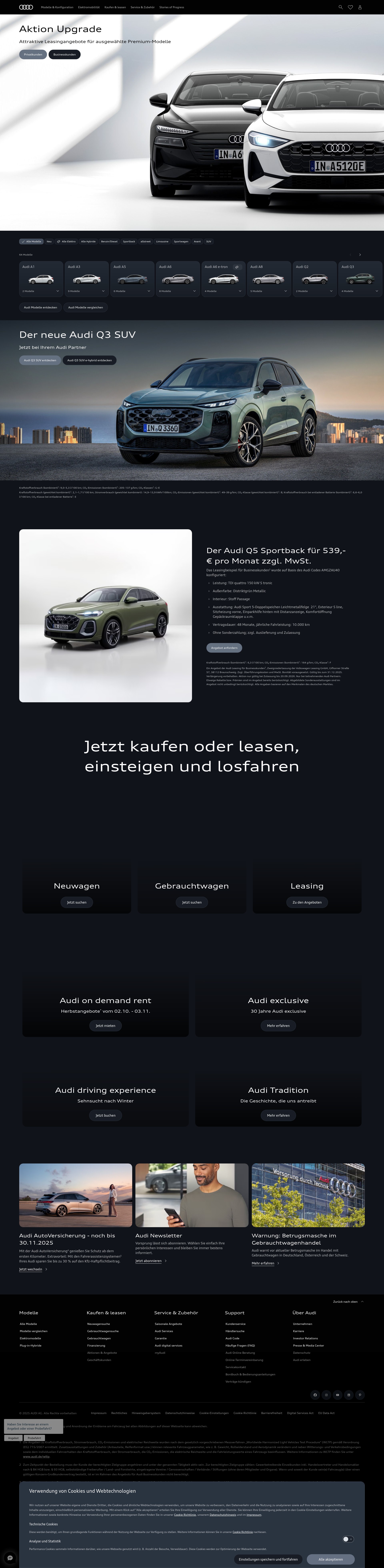 Screenshot of audi.de