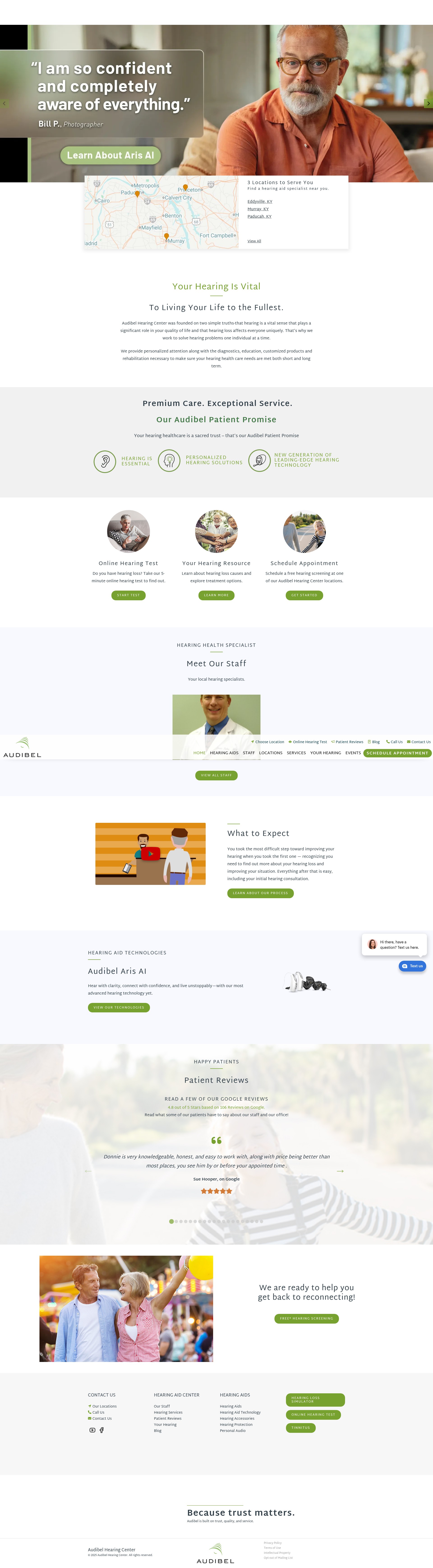 Screenshot of audibelhearingpaducah.com