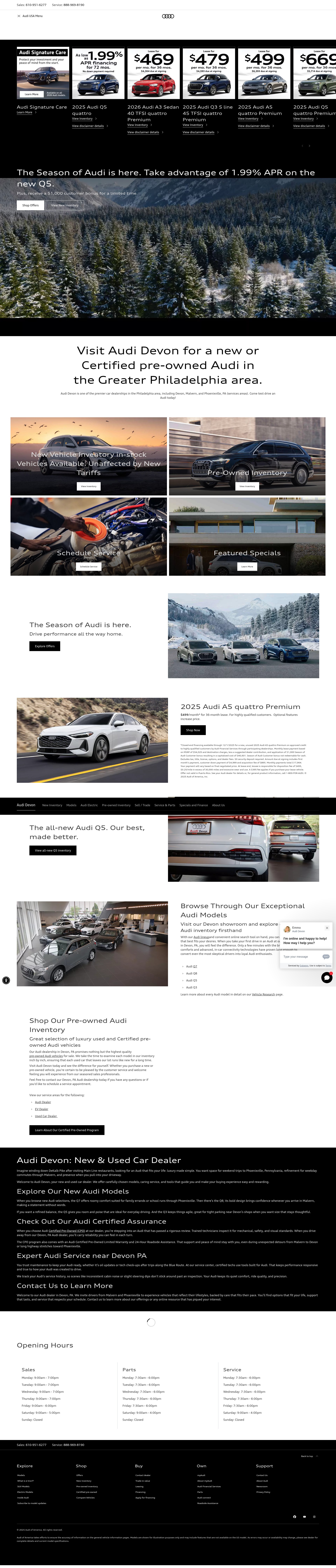 Screenshot of audidevon.com