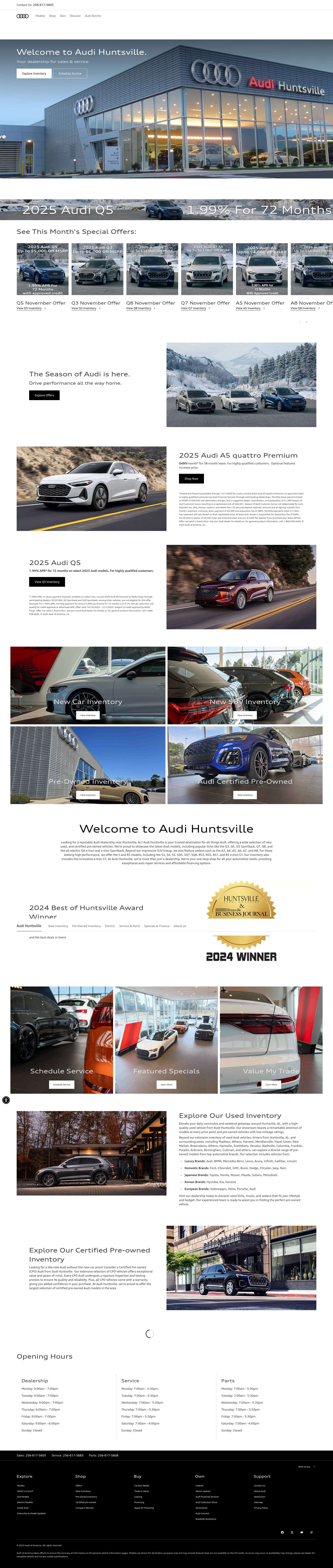 Screenshot of audihuntsville.com