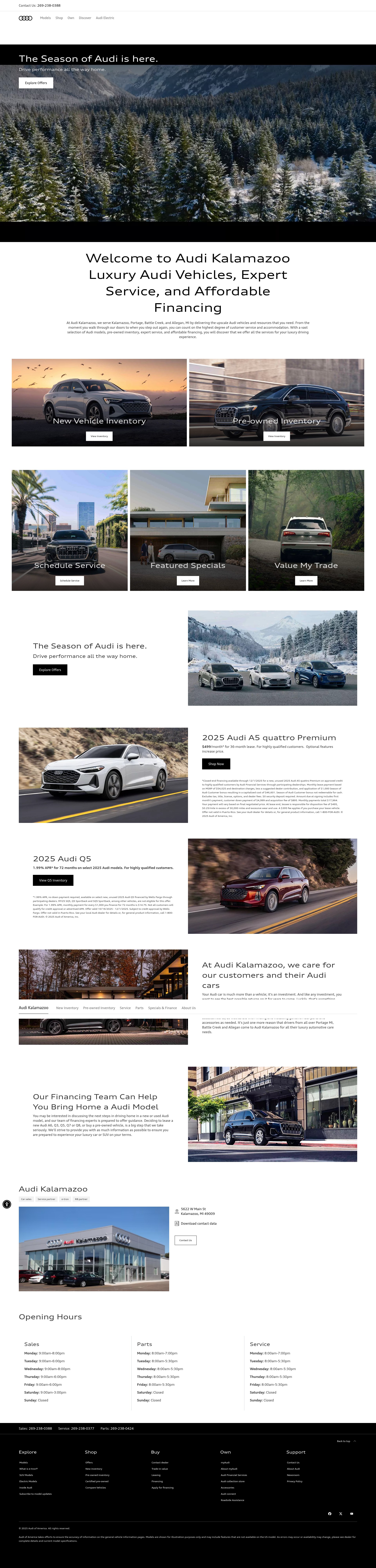 Screenshot of audikalamazoo.com