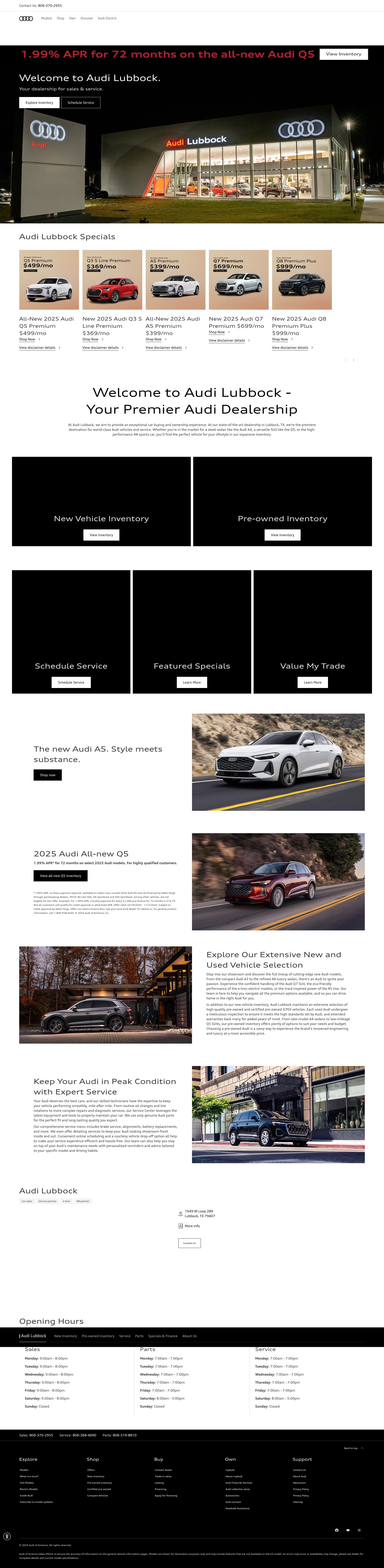 Screenshot of audilubbock.com