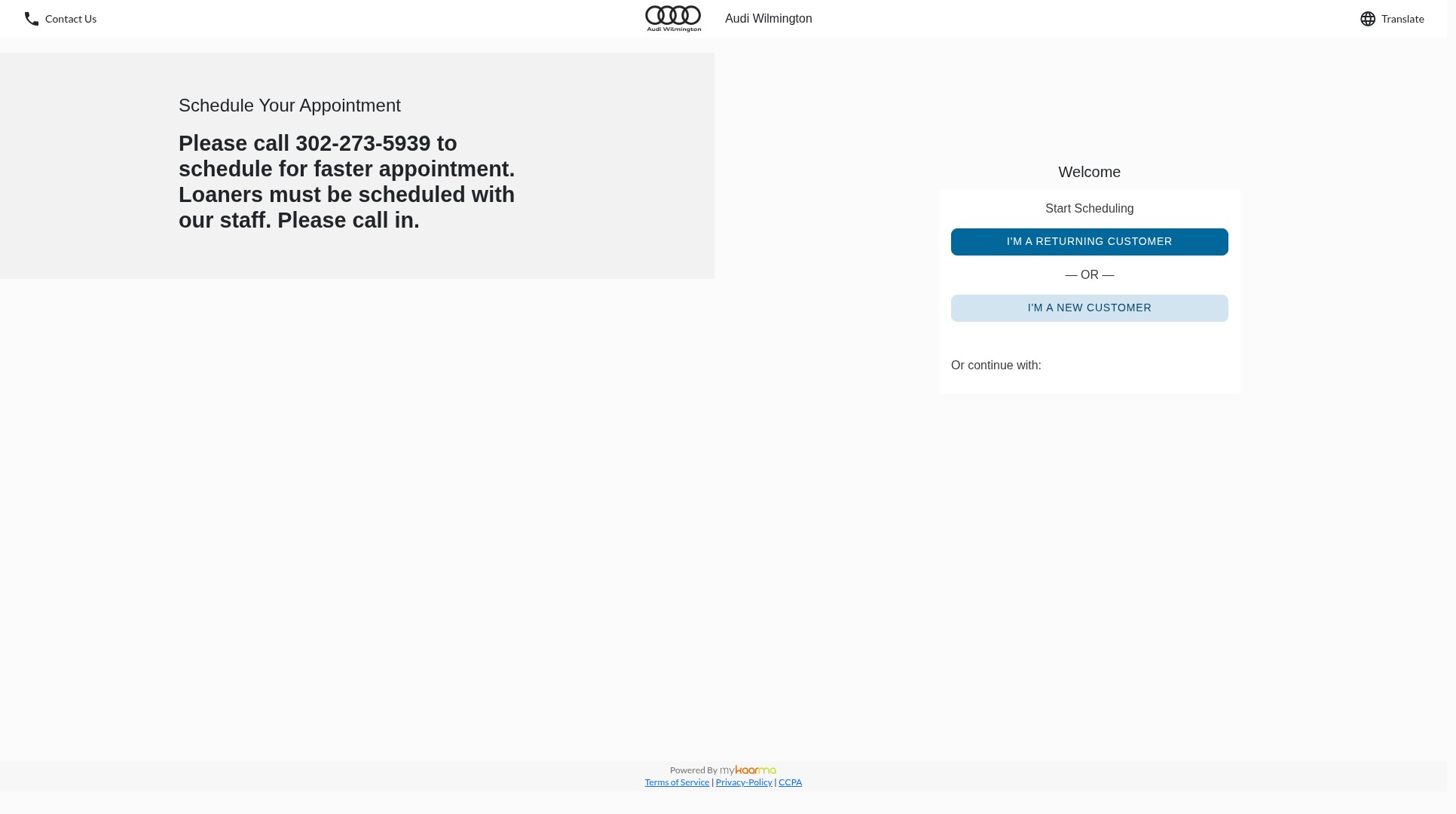 Screenshot of audiwilmingtonde.com