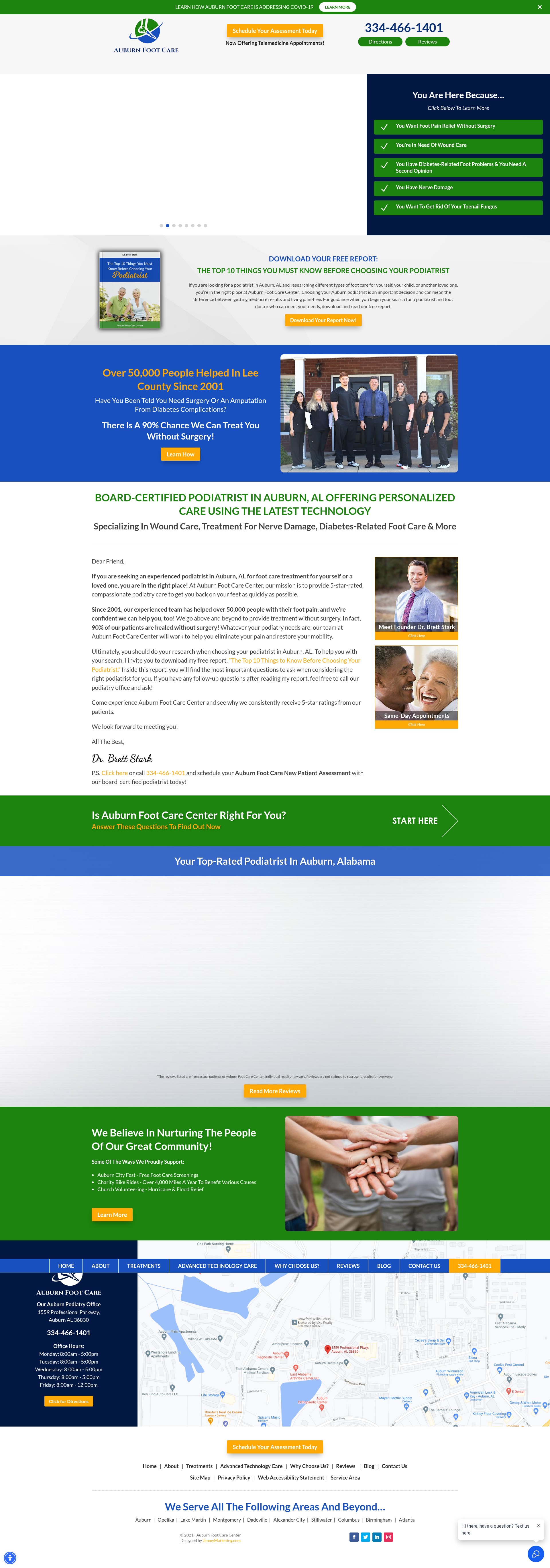 Screenshot of aufootcare.com